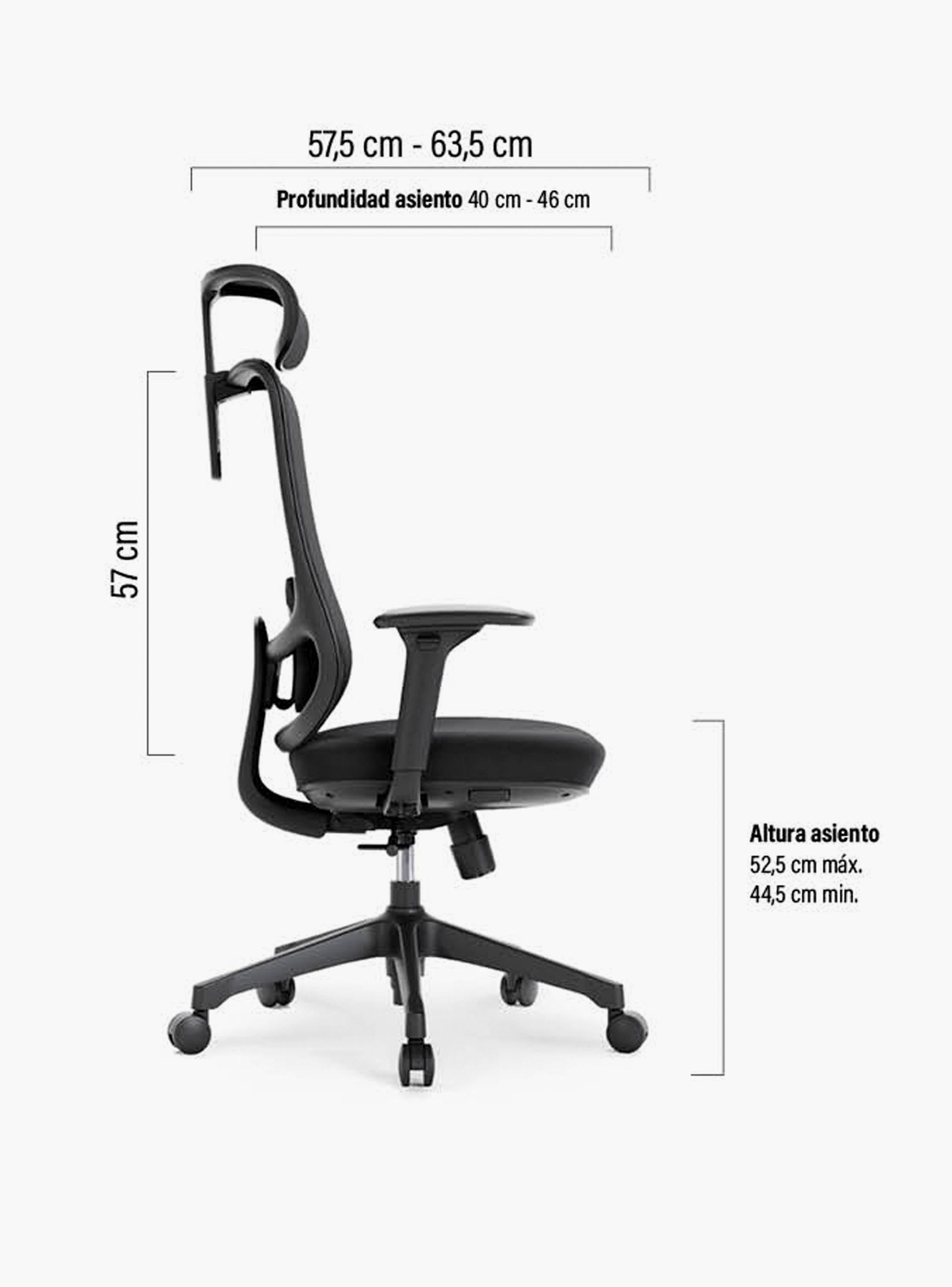 Silla Oficina Bolt Negro con cabecero-6