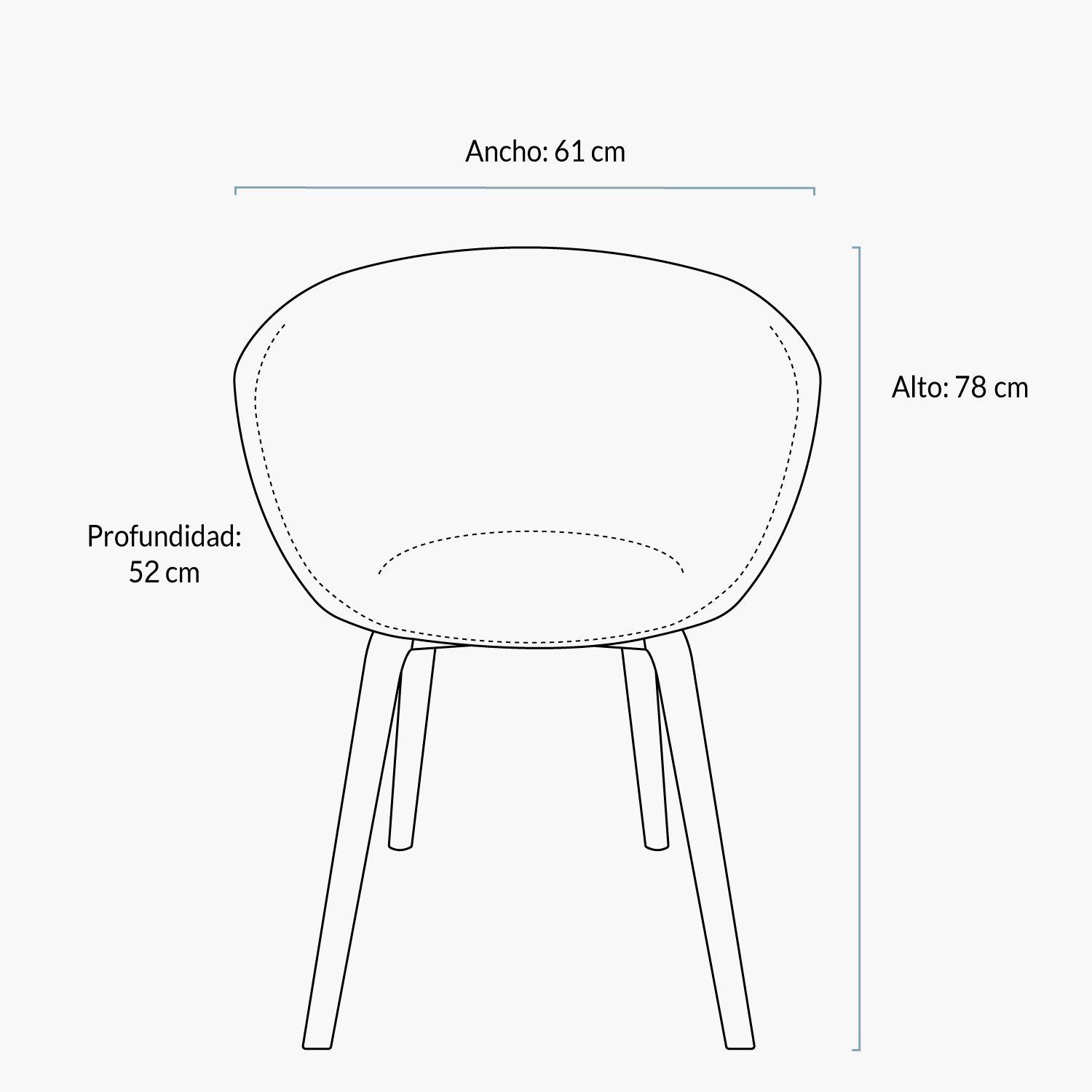 Silla Gaudí PP base Madera Gris claro-4