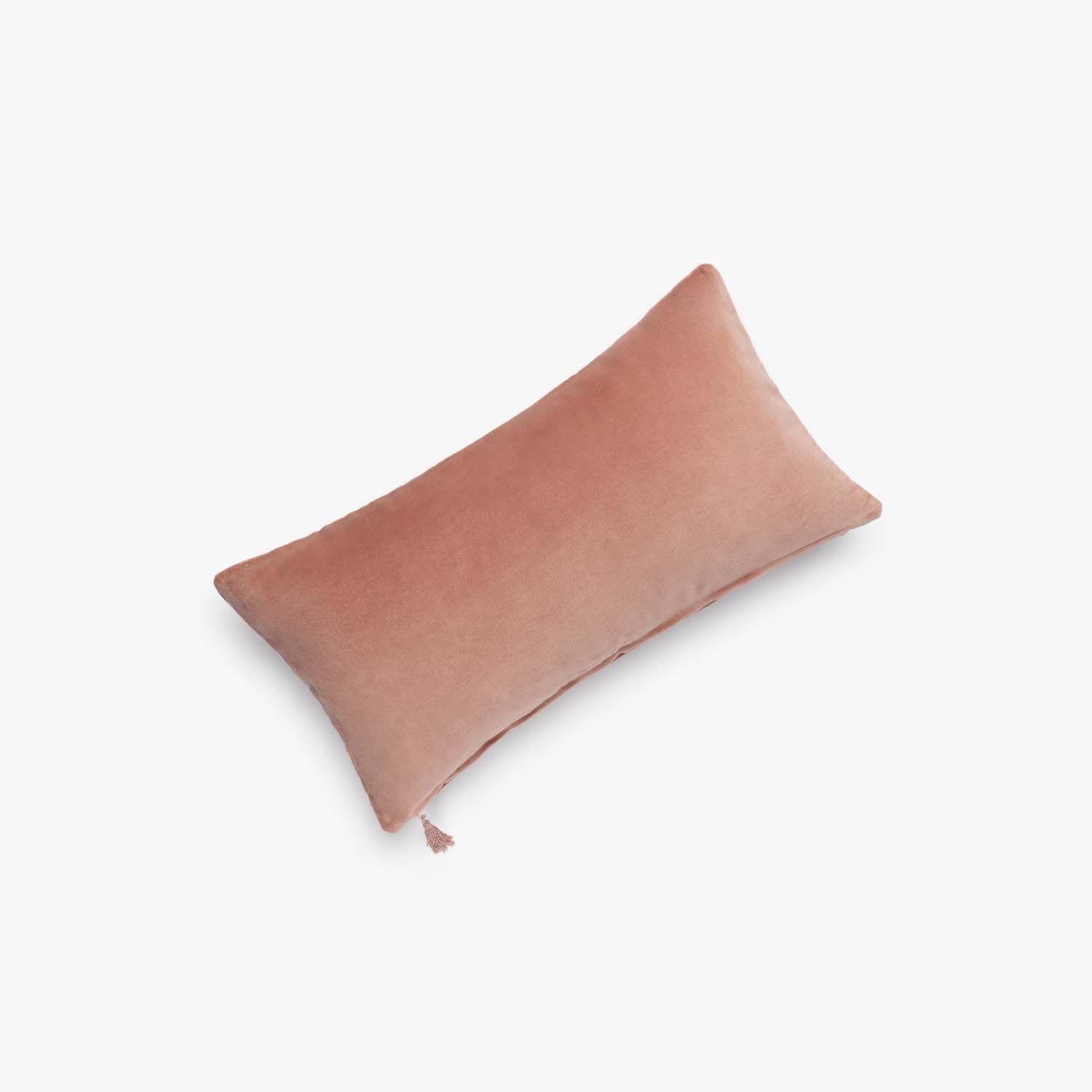 Funda Cojín Velur 30x60 Rosa Envejecido-0