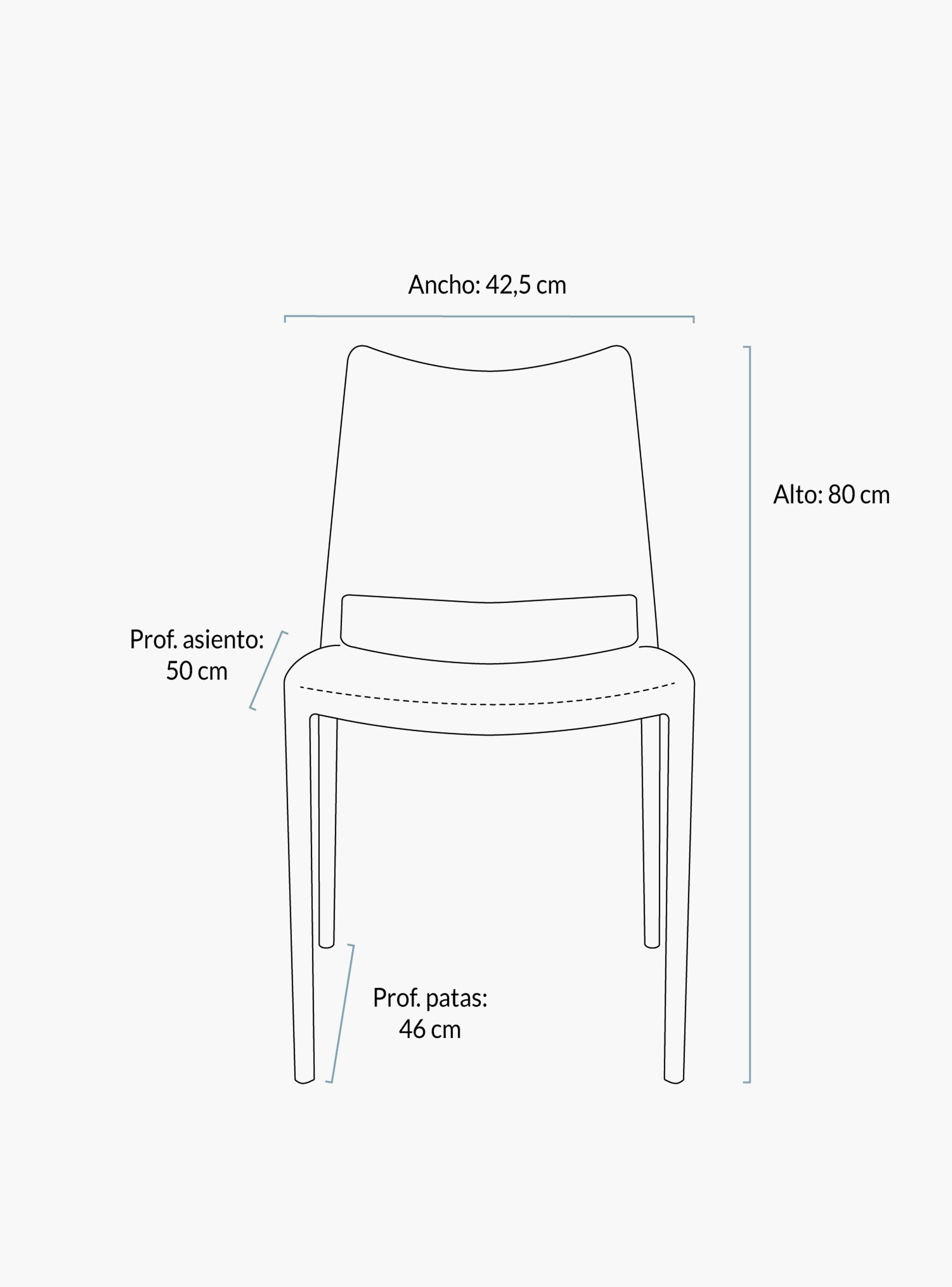 Silla plastico para exterior Todi Rojo-3