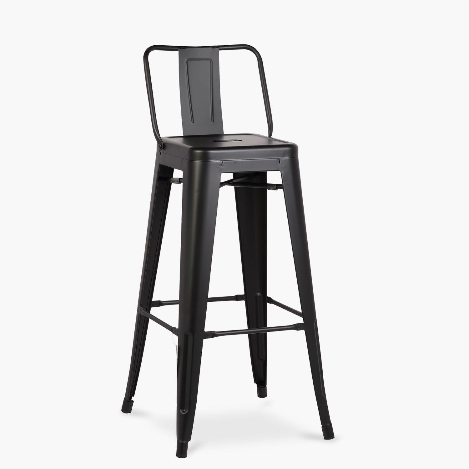 Pack 4 Tolix Taburetes c/resp 77 Metal Negro-2