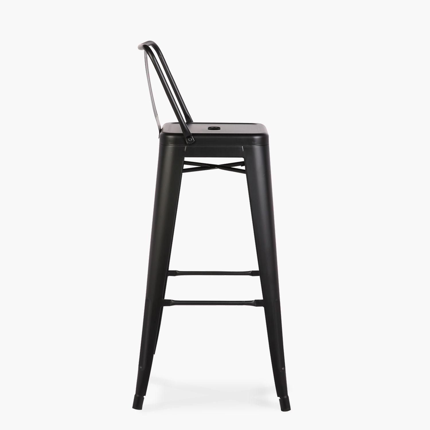 Pack 4 Tolix Taburetes c/resp 77 Metal Negro-3