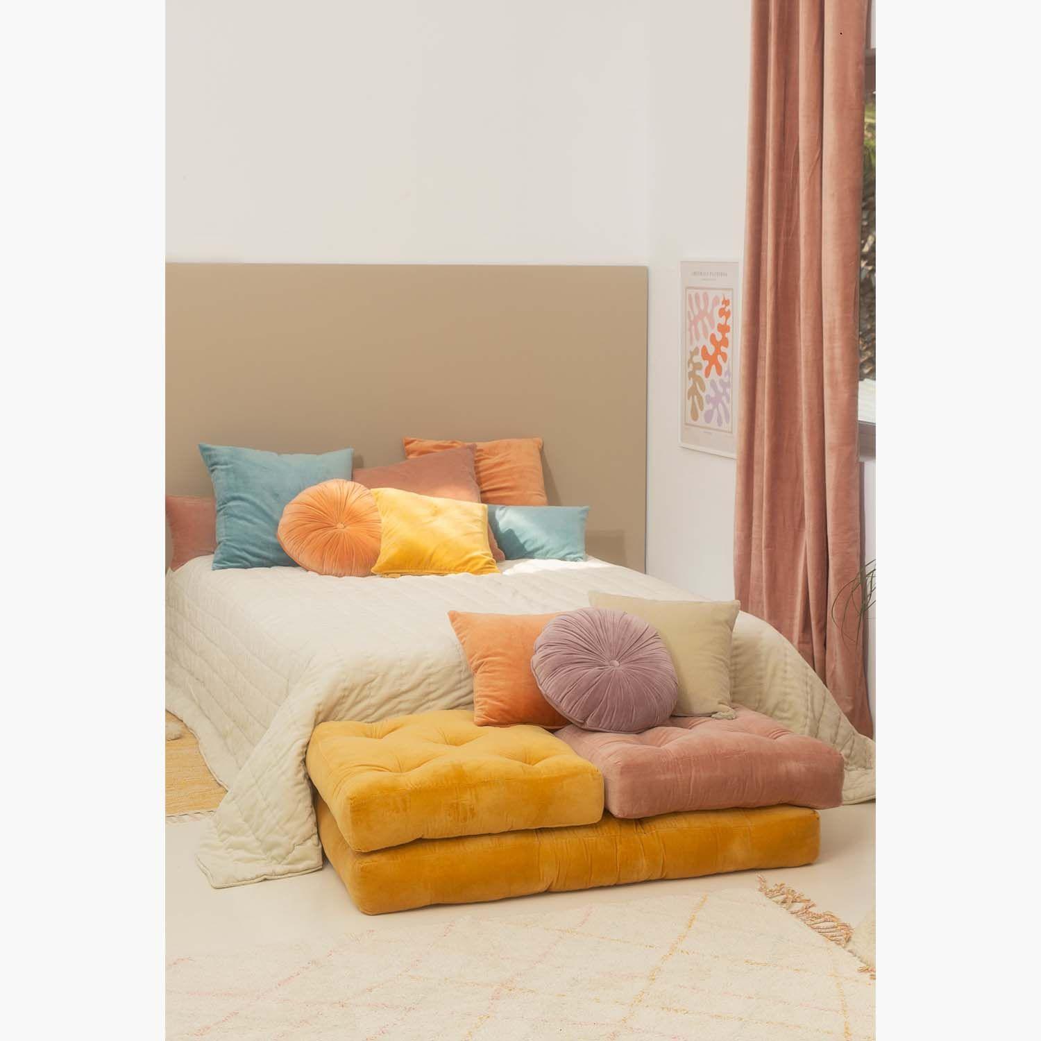 Cojin de suelo Velur 60x60x13 Mostaza-4