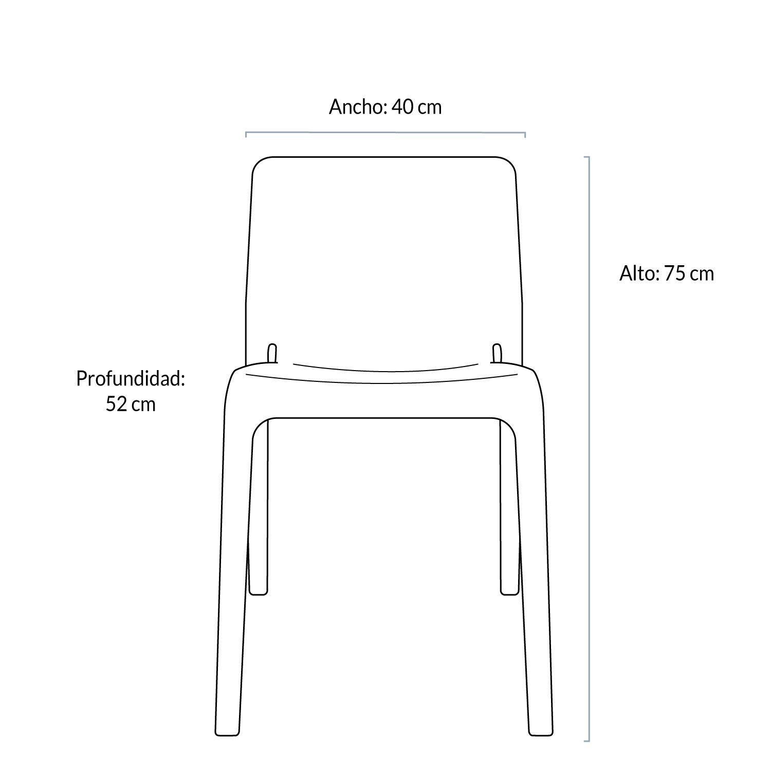 Silla Plástico Terraza Lumo Rojo-5