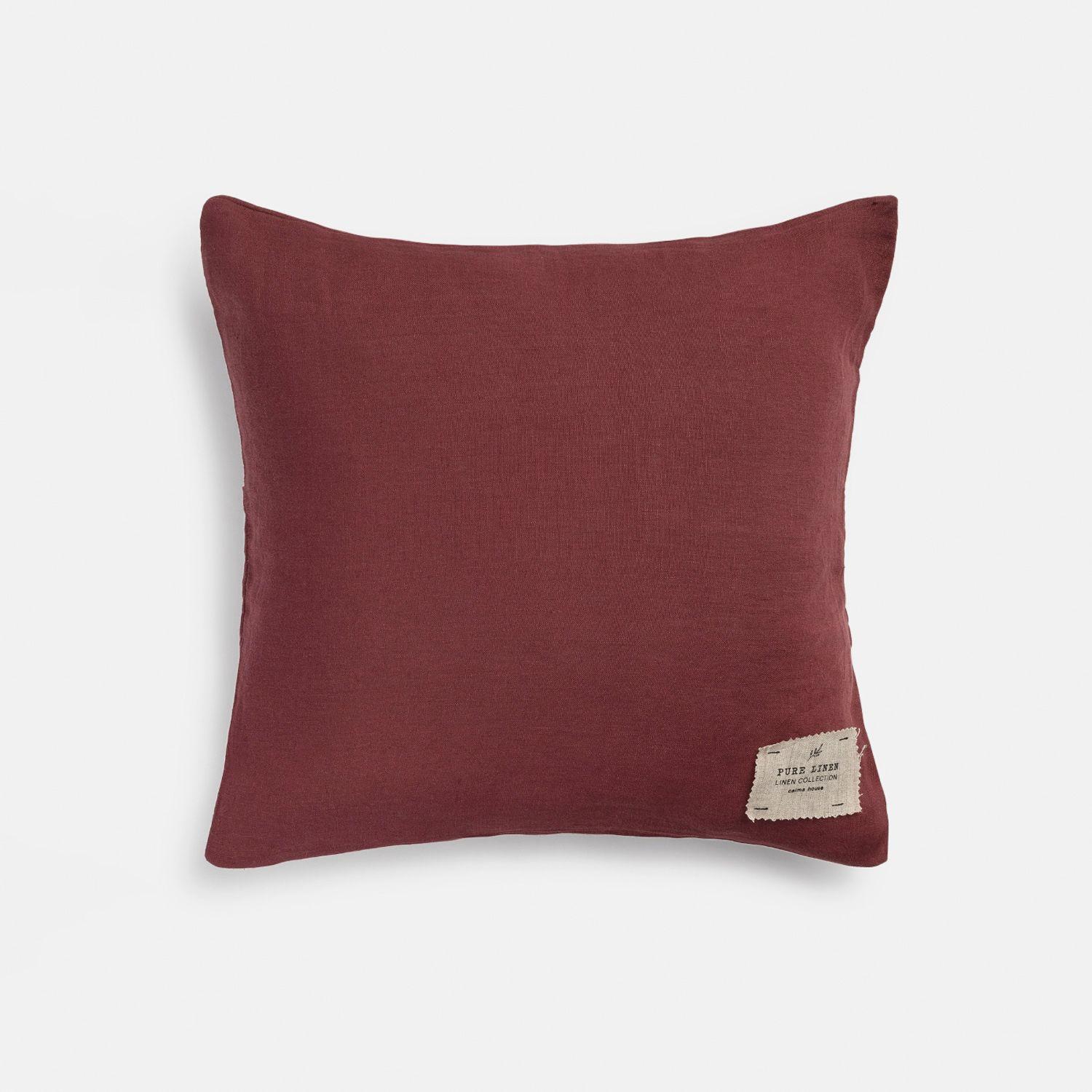 Funda Cojin Lino 45x45 Granate-0
