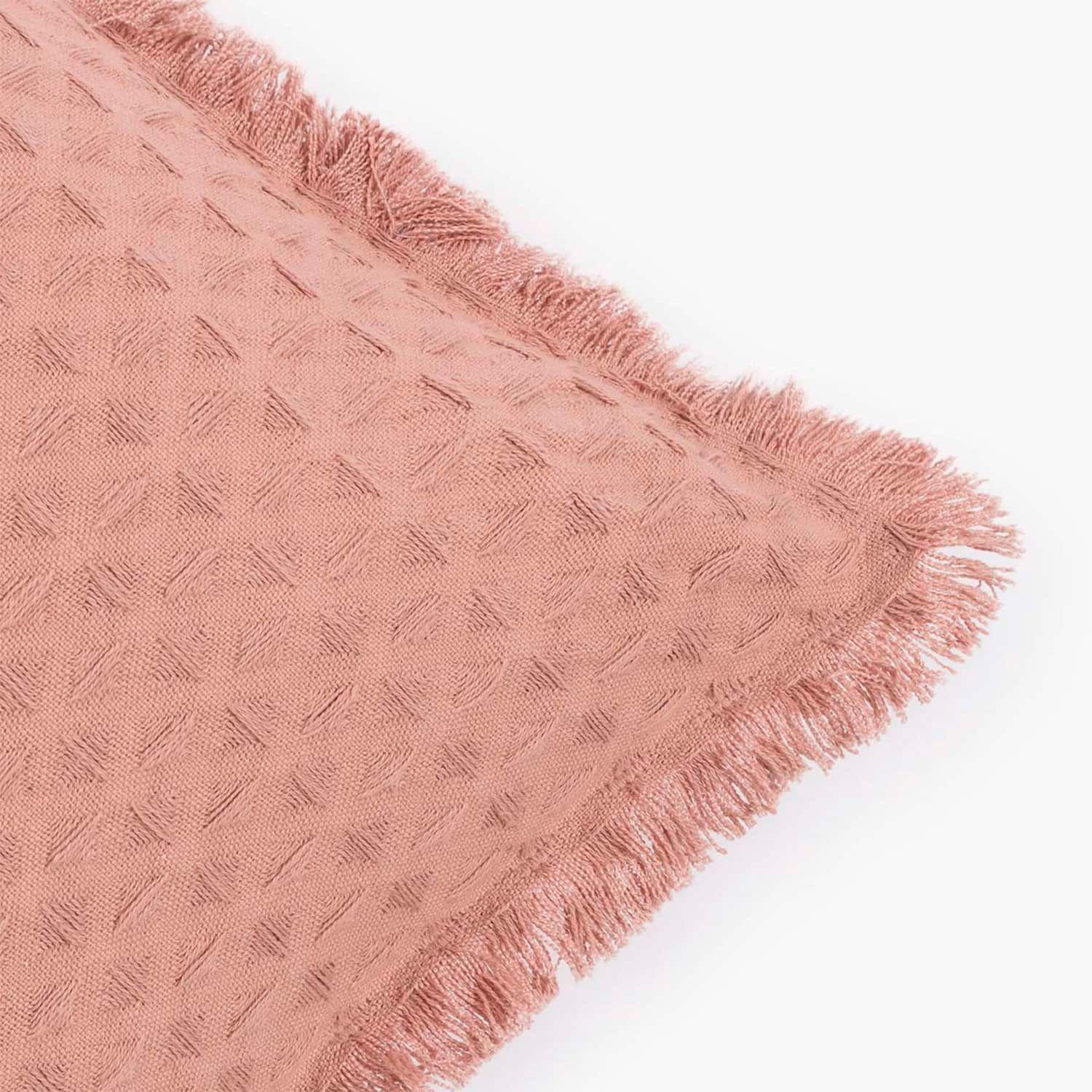 Funda Cojin Algodon Panal 60x60 Coral-1