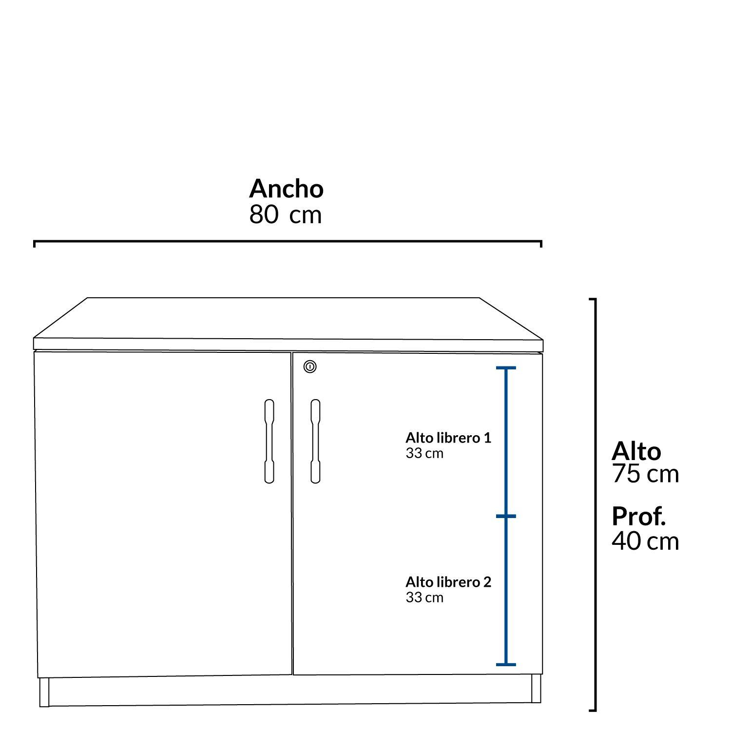 Gabinete Bajo Con Puertas 80x40x75-3