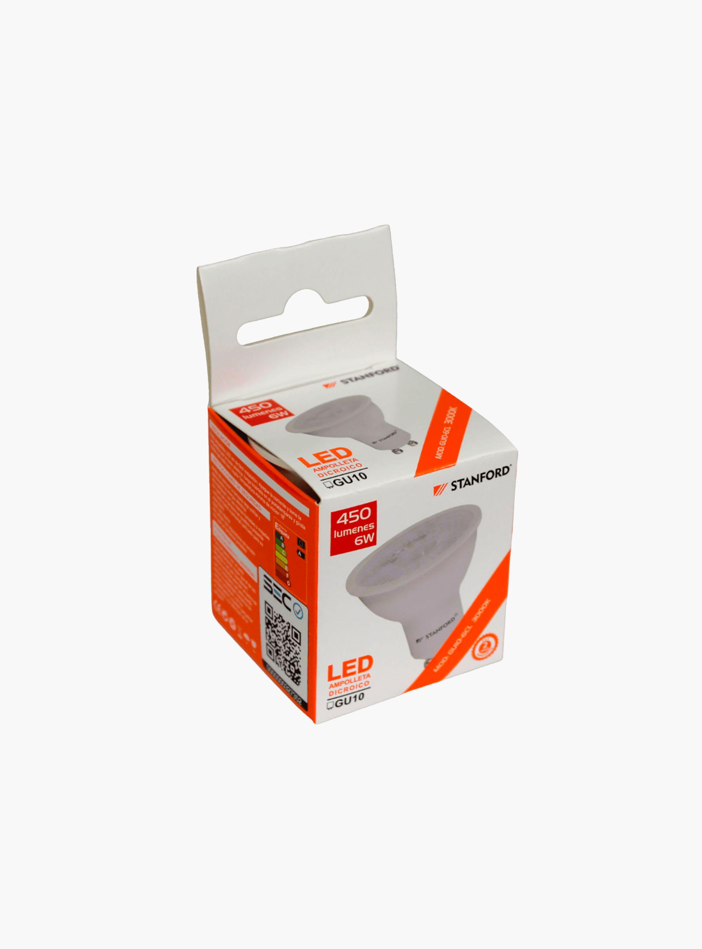 Ampolleta Led Dicroica GU10 Luz Cálida (6W)-2