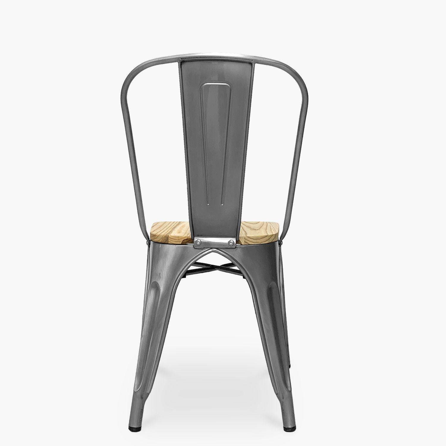 Pack 4 Sillas Tolix Asiento Madera Metal-4