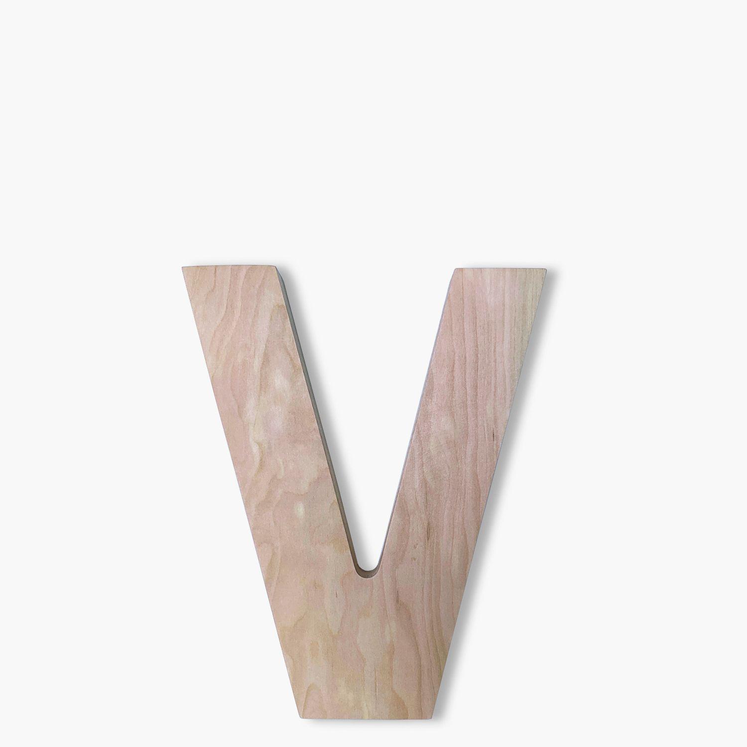 Letra Infantil Madera Inicial V-0