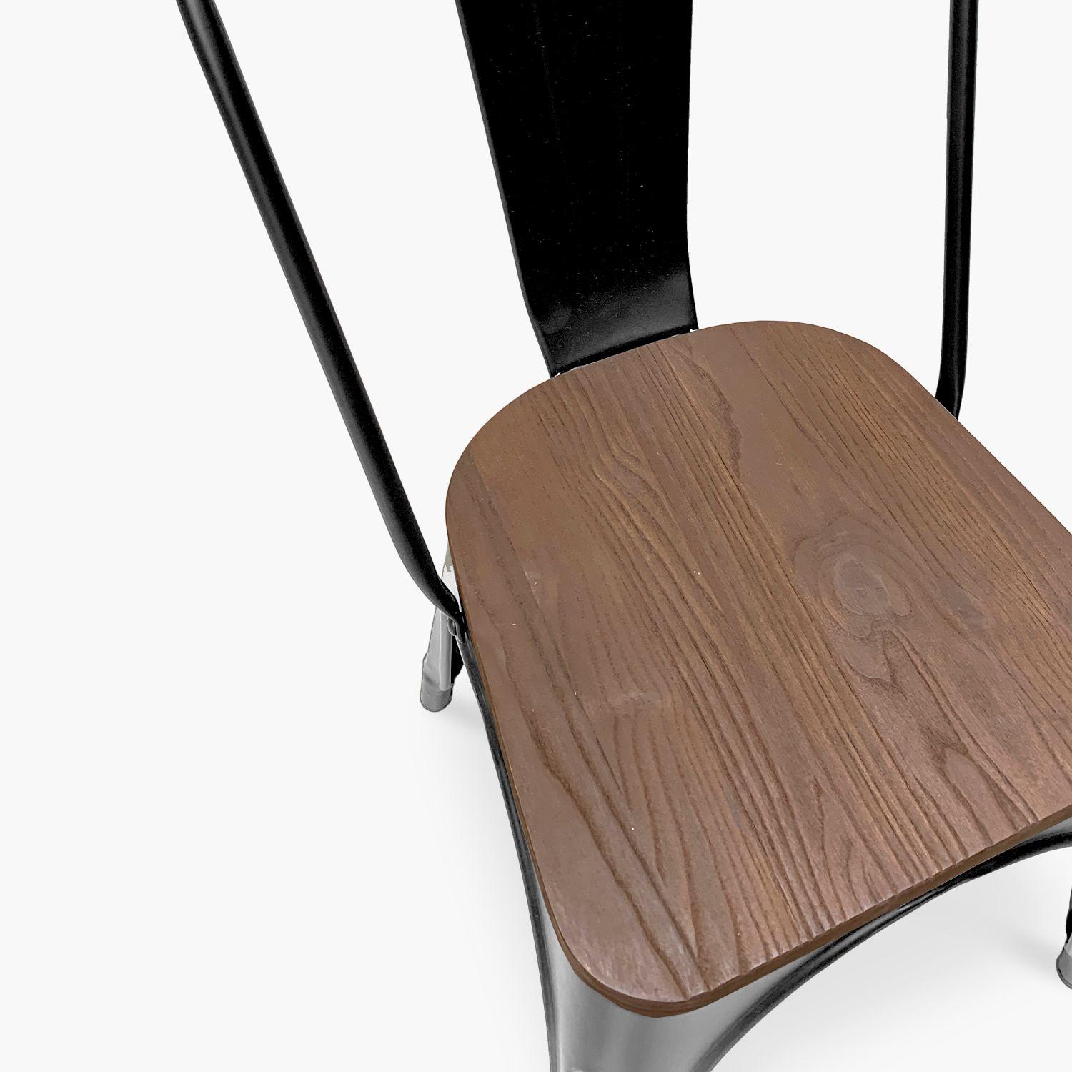 Silla Tolix Madera Negro/Chocolate-3