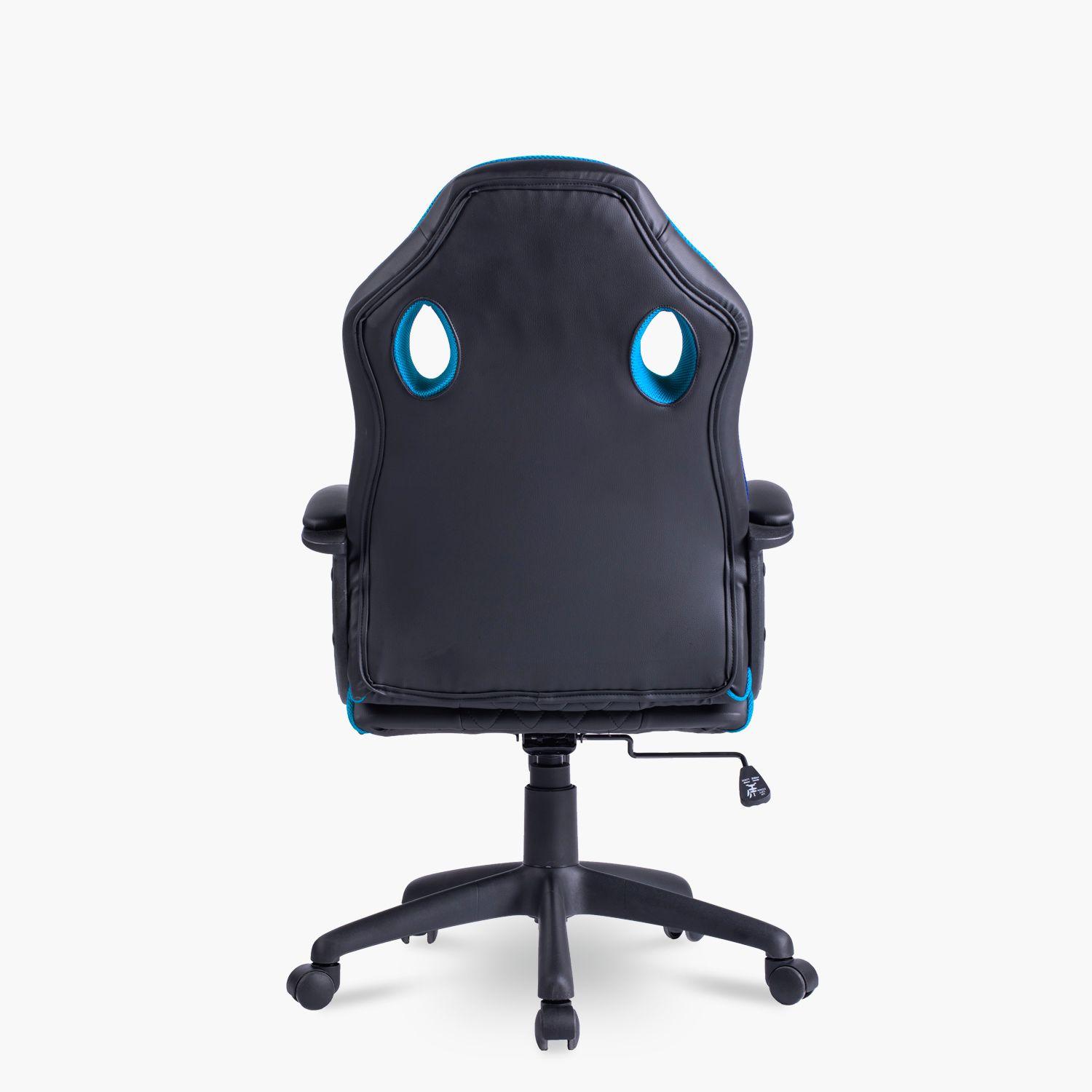 Silla Oficina Manager Cuerina Negro-Azul-2