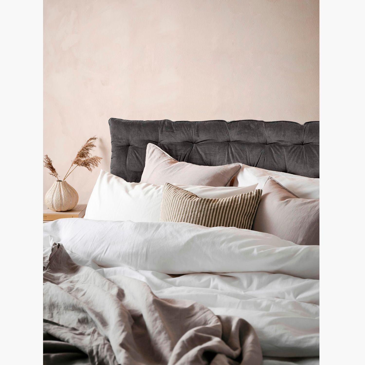 Respaldo de cama acolchado Velur 60x180 Negro-1