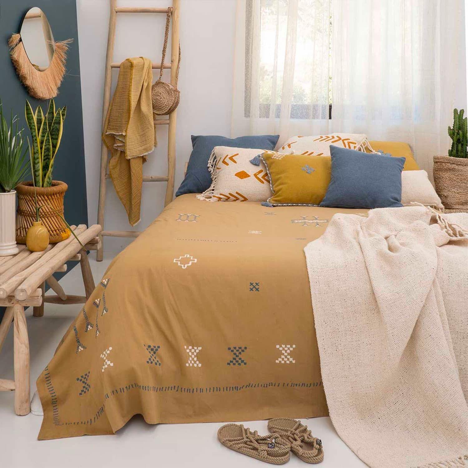 Funda Cojin Algodon Gavema 45x45 Azul-2