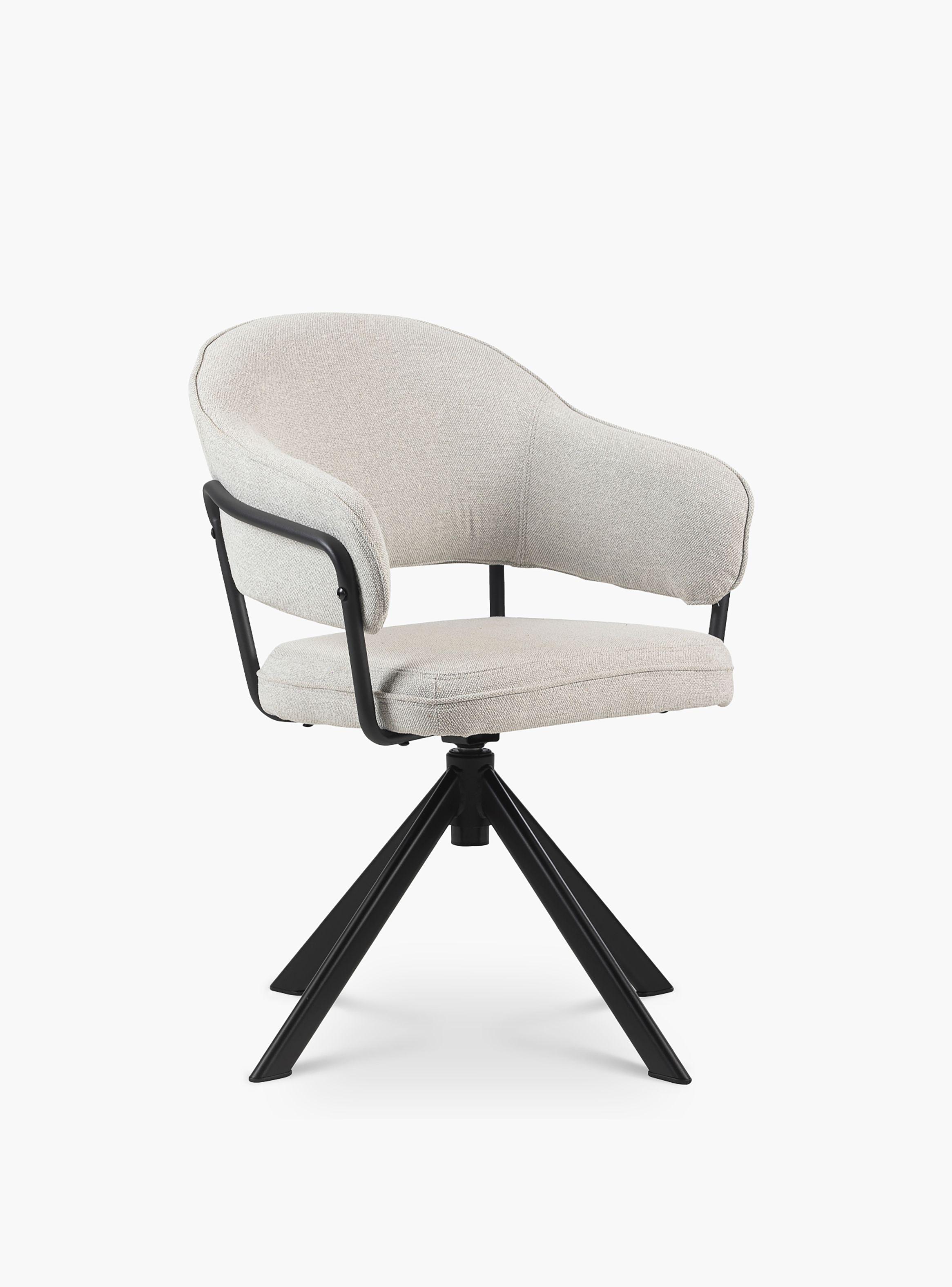 Silla Home Office Stanford Gris Claro Giratoria-2
