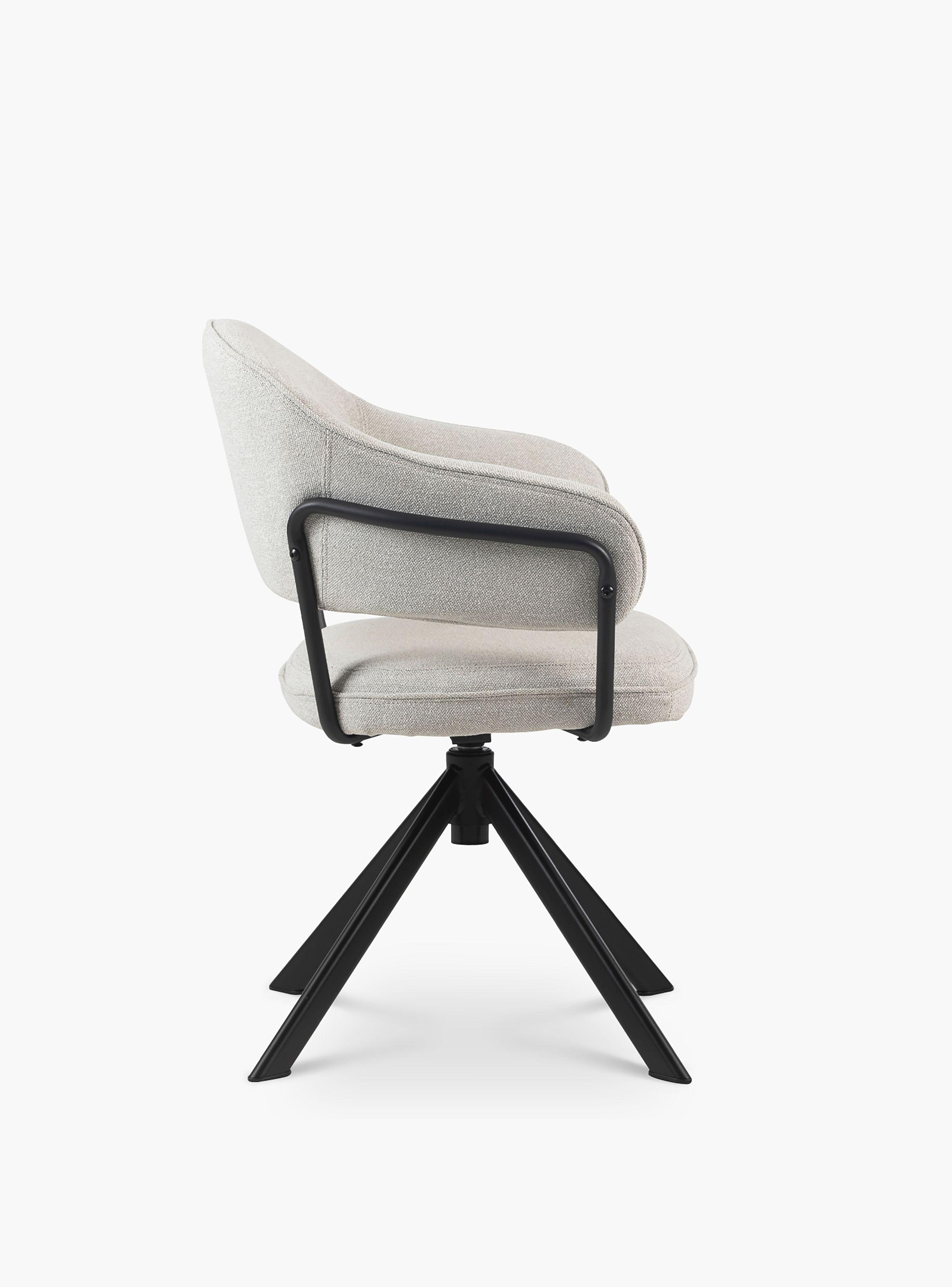 Silla Home Office Stanford Gris Claro Giratoria-3