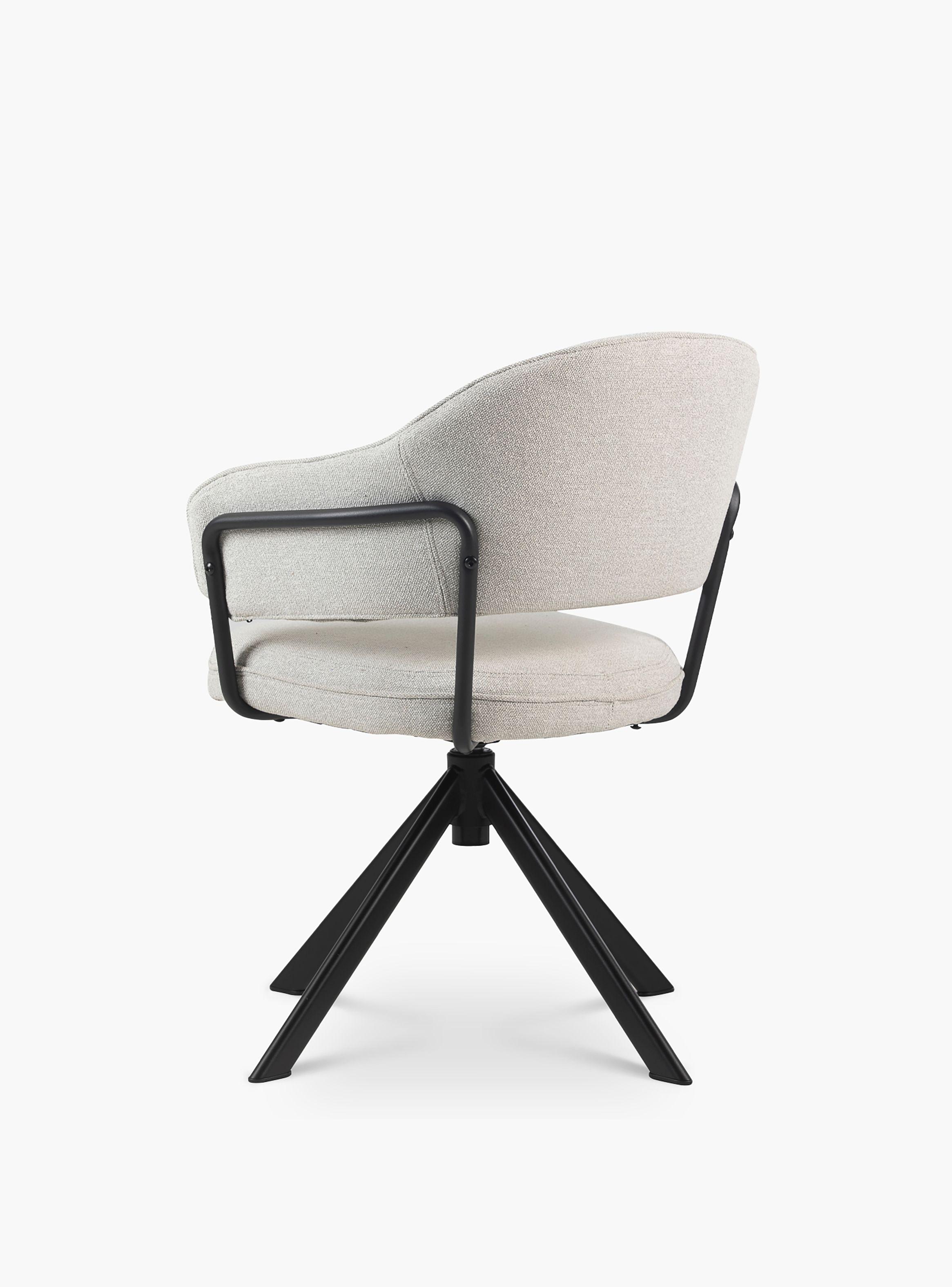 Silla Home Office Stanford Gris Claro Giratoria-5