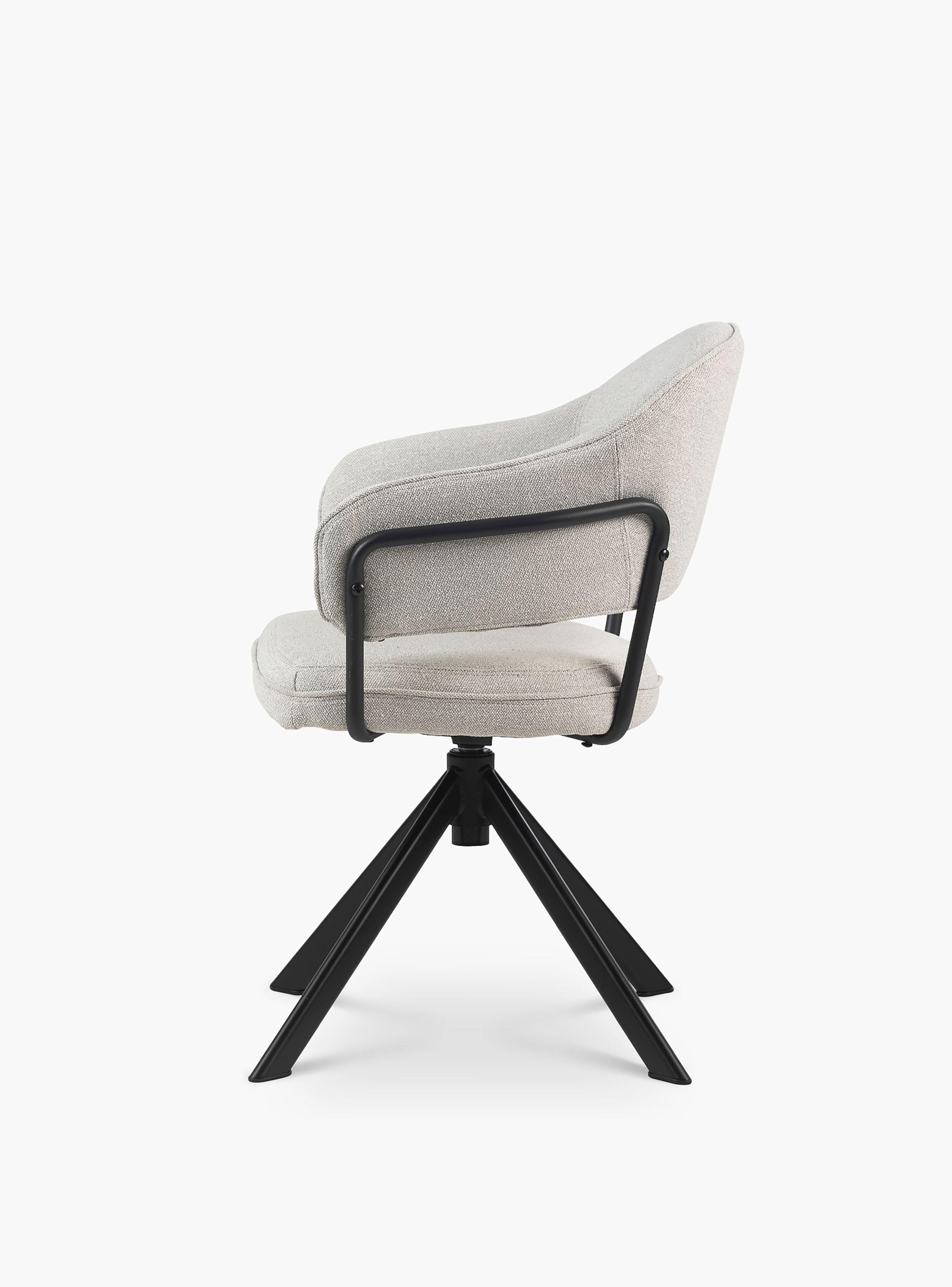 Silla Home Office Stanford Gris Claro Giratoria-6