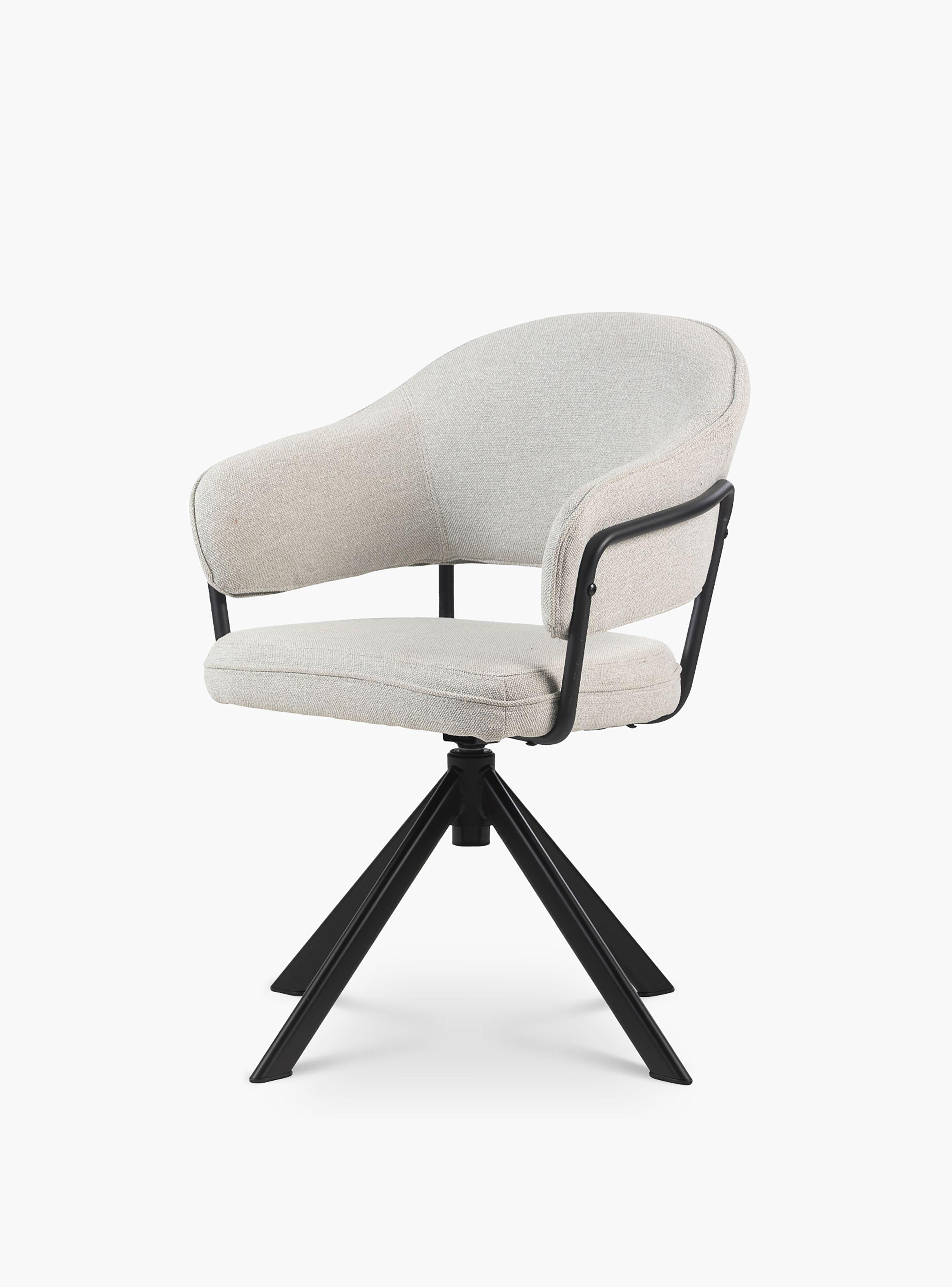 Silla Home Office Stanford Gris Claro Giratoria-7