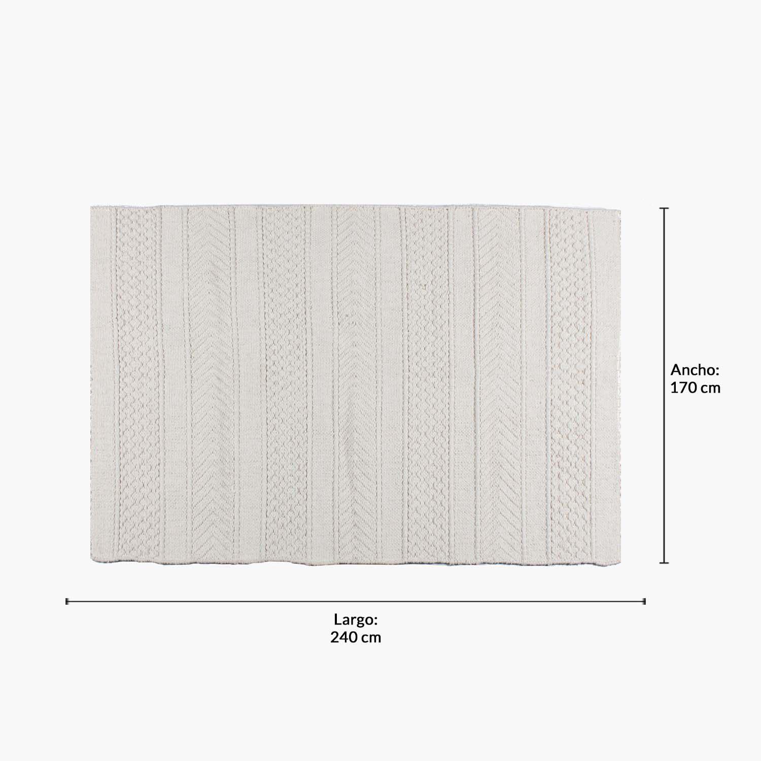 Alfombra Algodon Bartolome 170x240 Blanco-9
