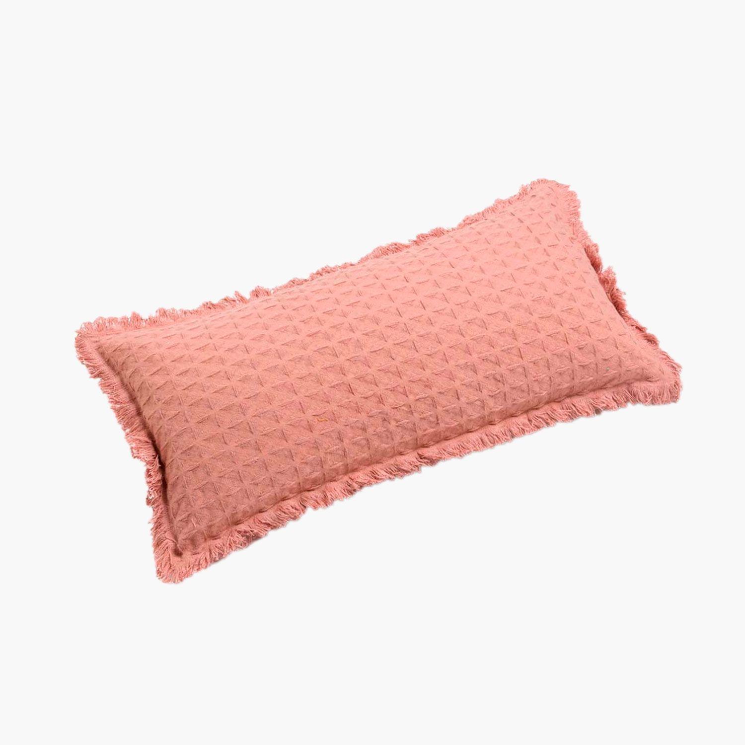 Funda Cojin Algodon Panal 30x60 Salmón-0