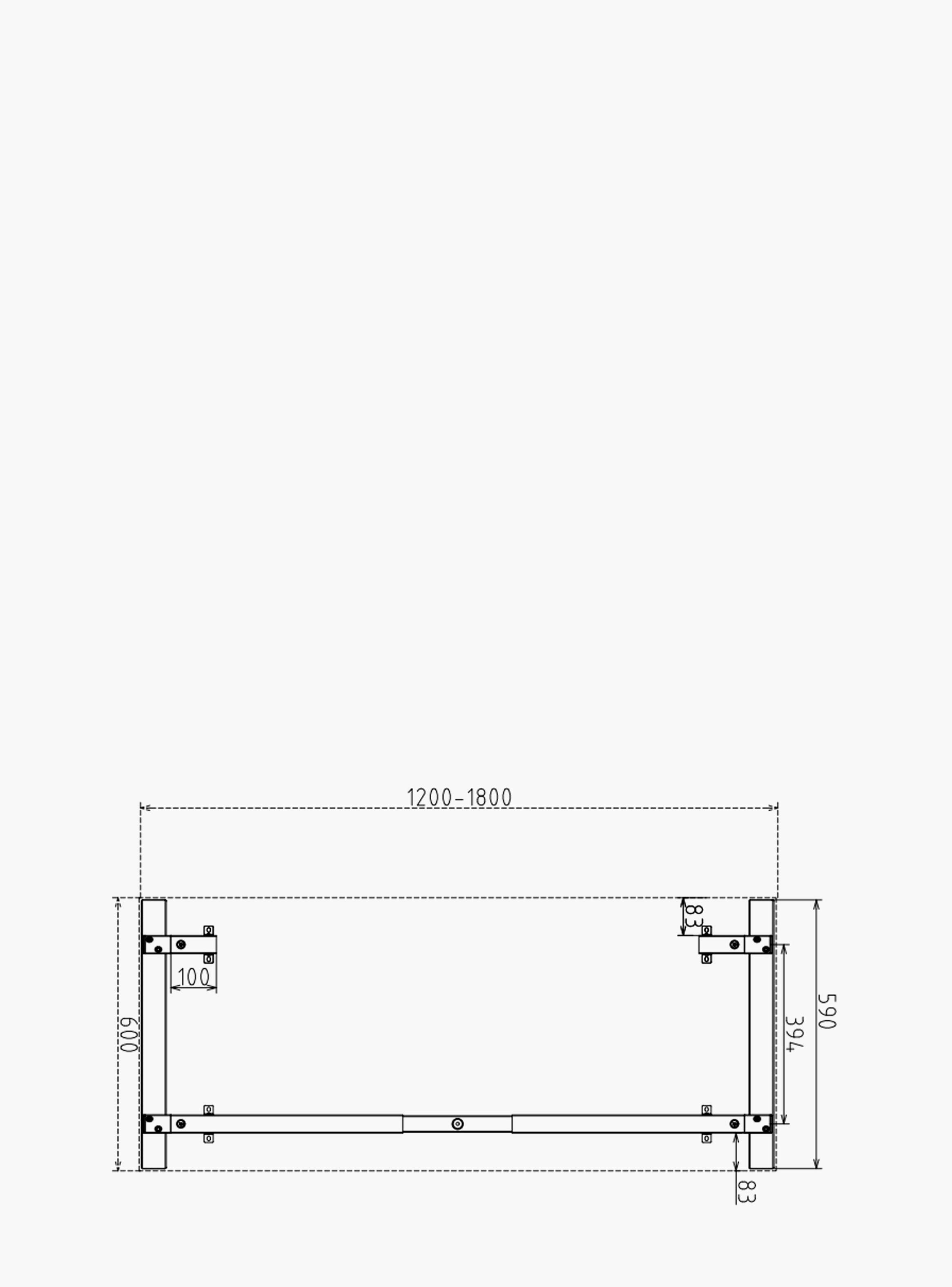 Base de Escritorio Neo Extensible 120 - 180 x 60 Gris claro-5