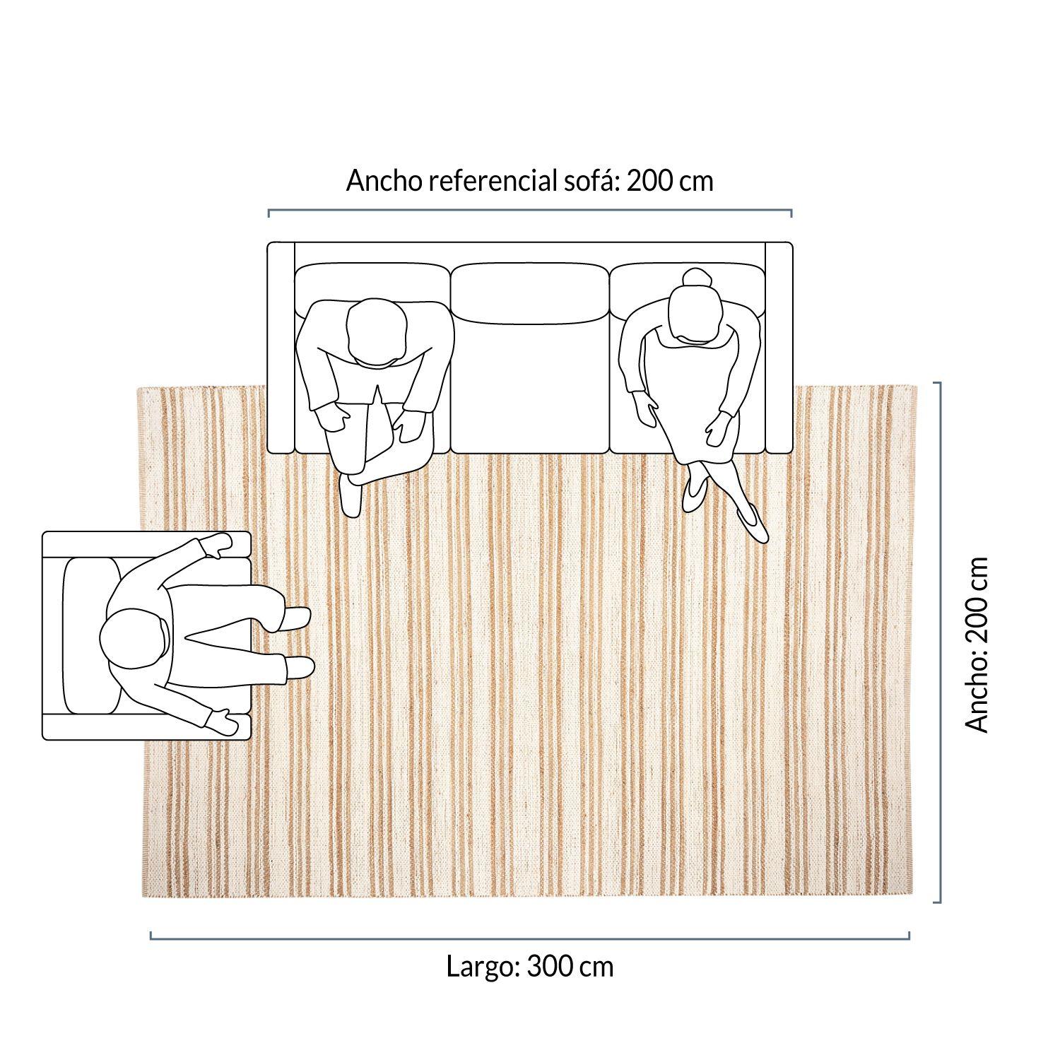 Alfombra Algodón/Cañamo Duna 200x300 Crudo-3