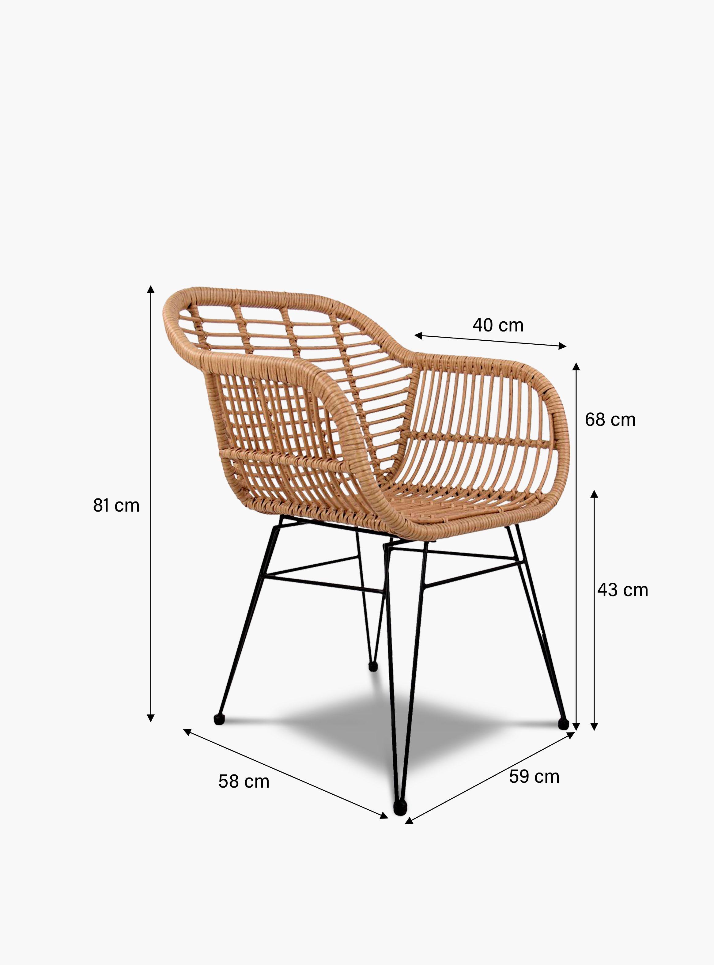 Silla Comedor c/brazo ratan sintetico Creta-6