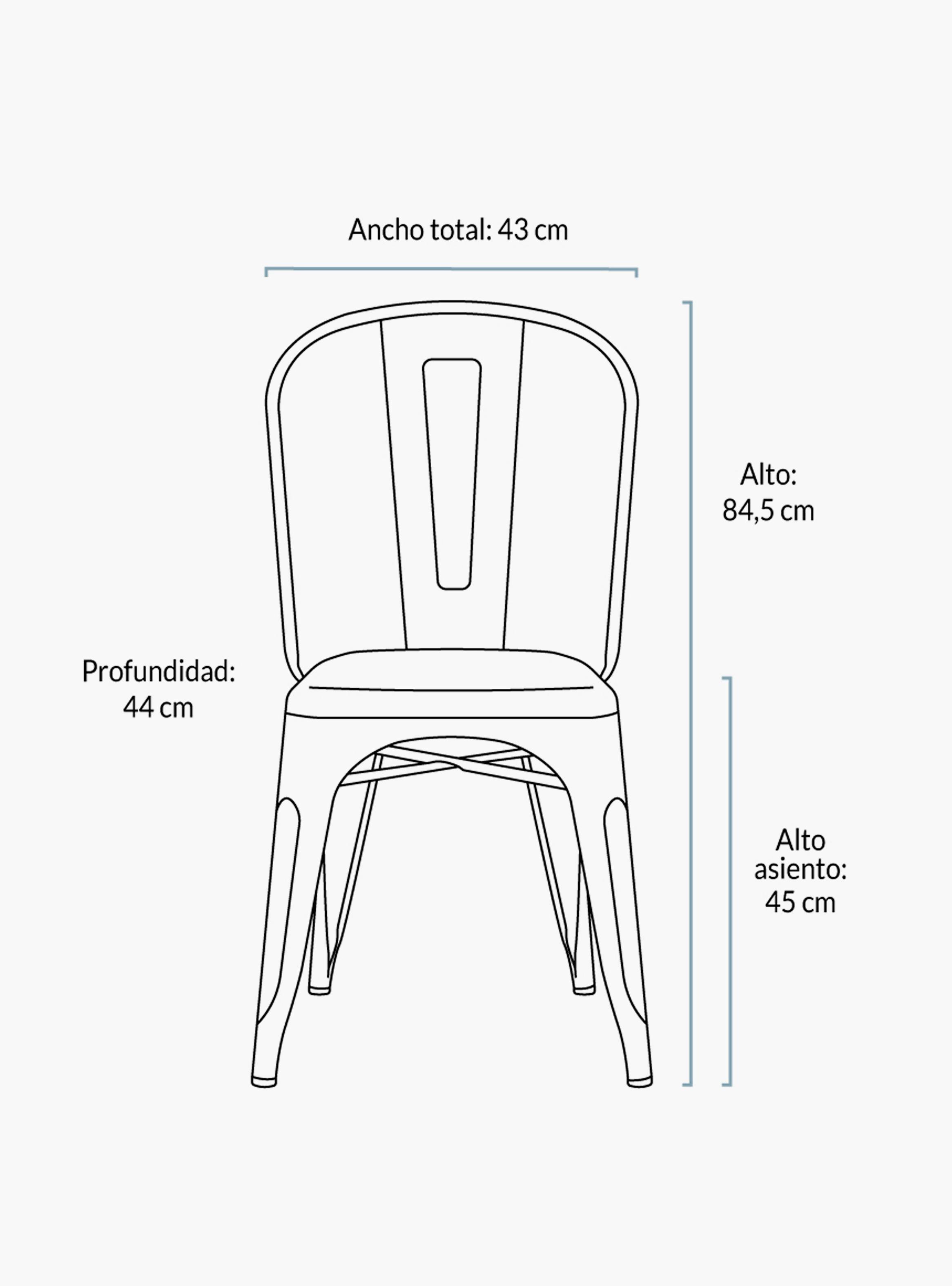 Pack 4 Sillas Tolix Asiento Metal Negro-6