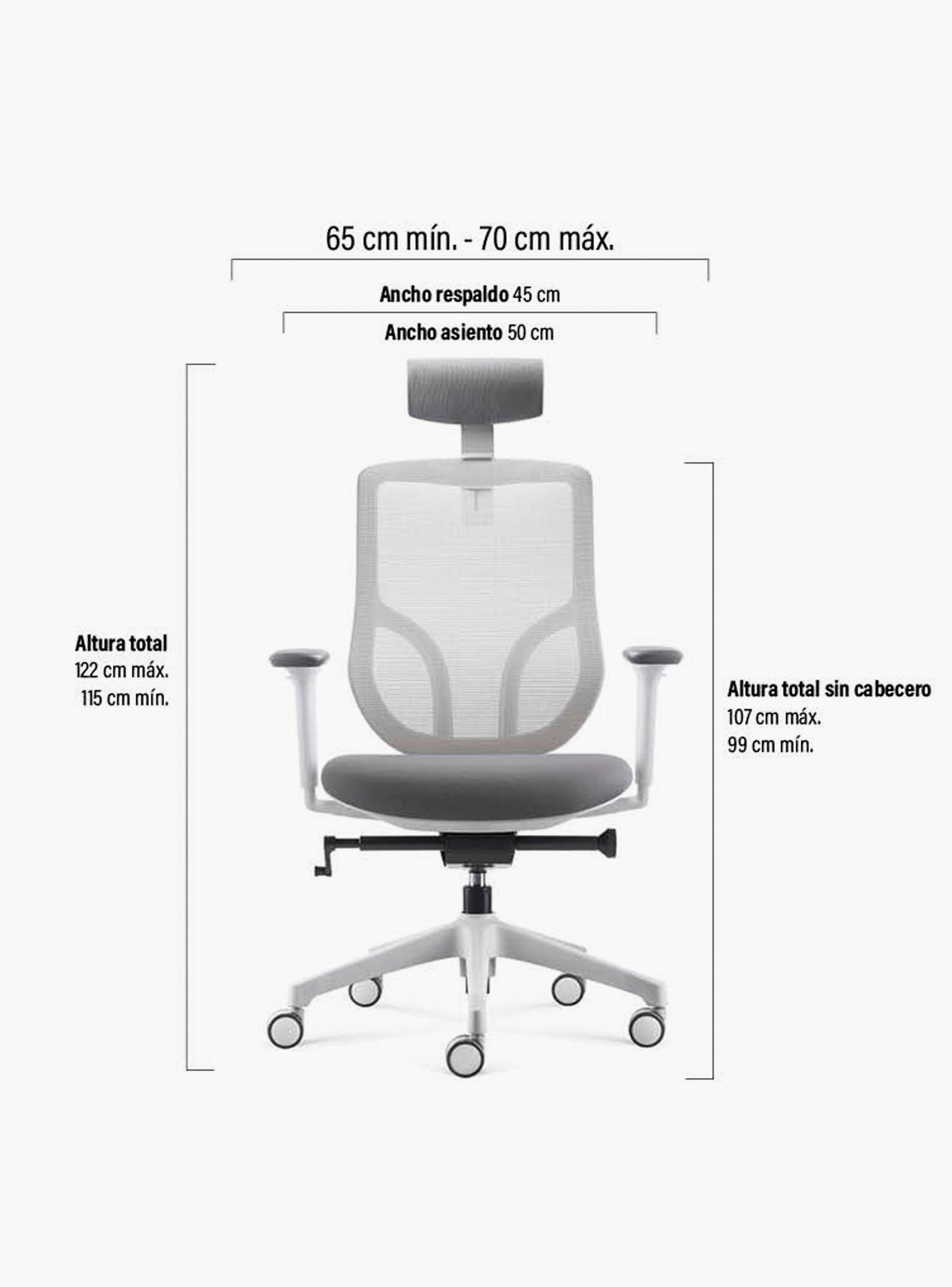 Silla Oficina Chic con cabecero Gris claro-6