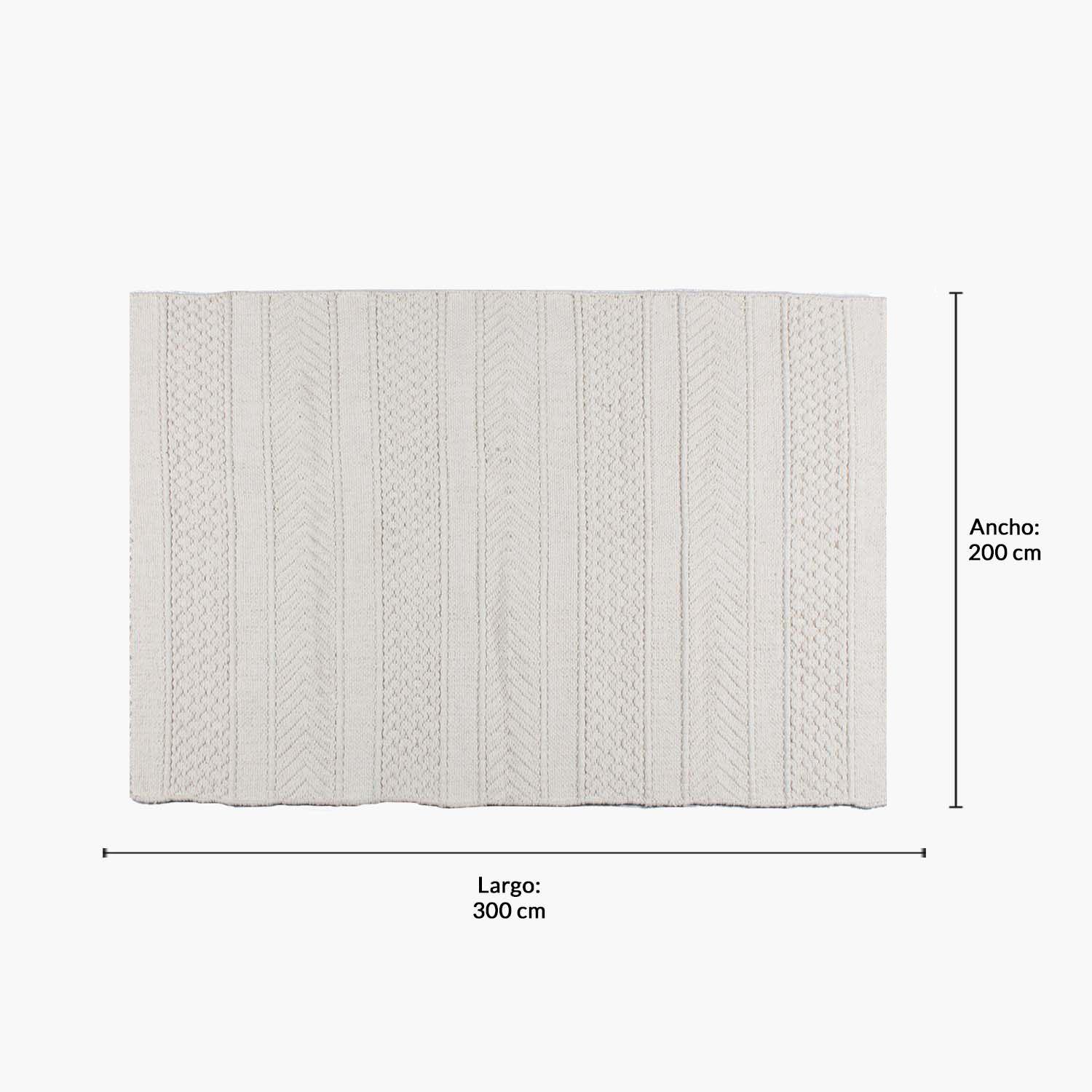 Alfombra Algodon Bartolome 200x300 Blanco-2