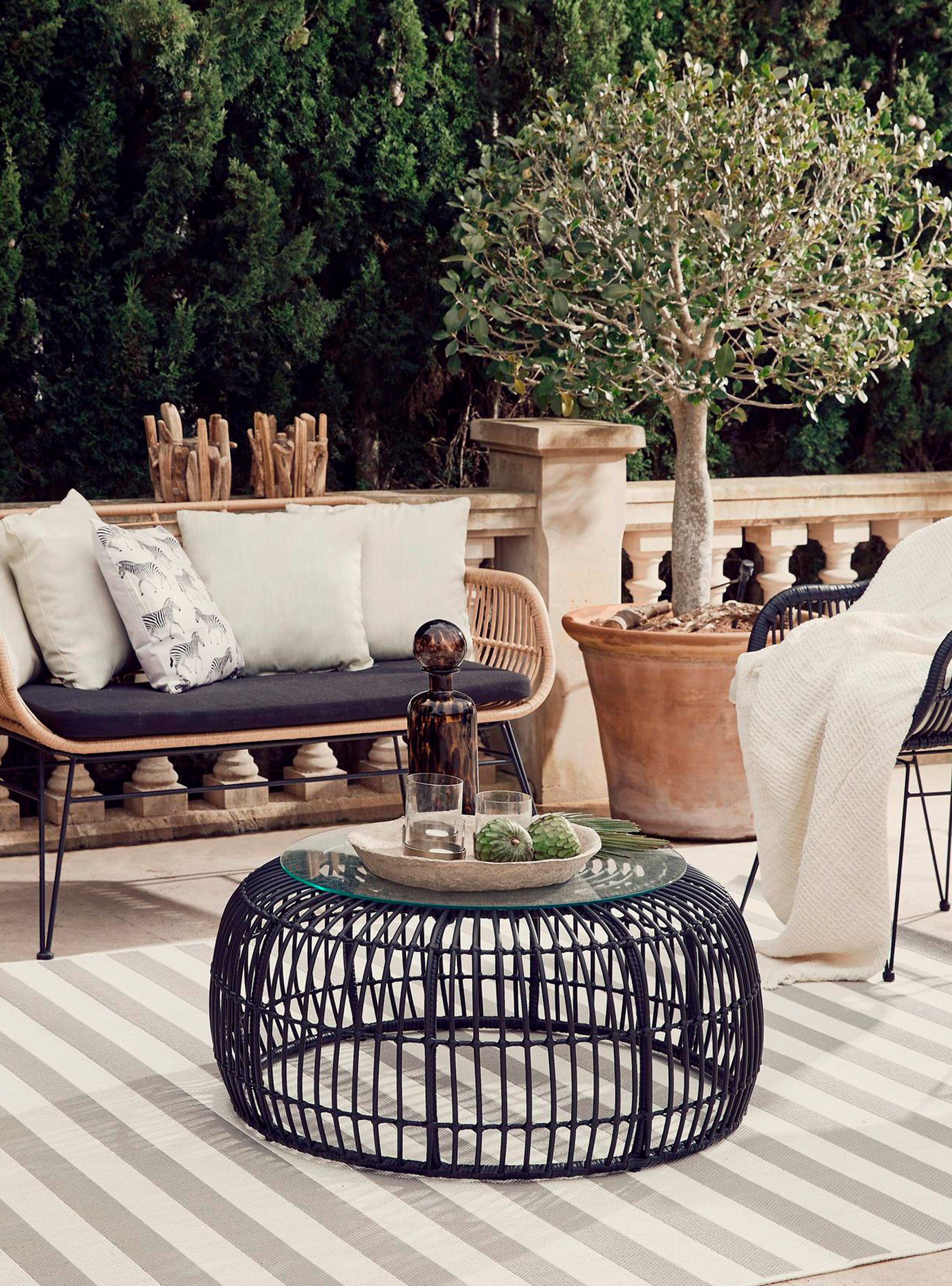 Mesa de Centro ratan sintetico Creta Negro-3