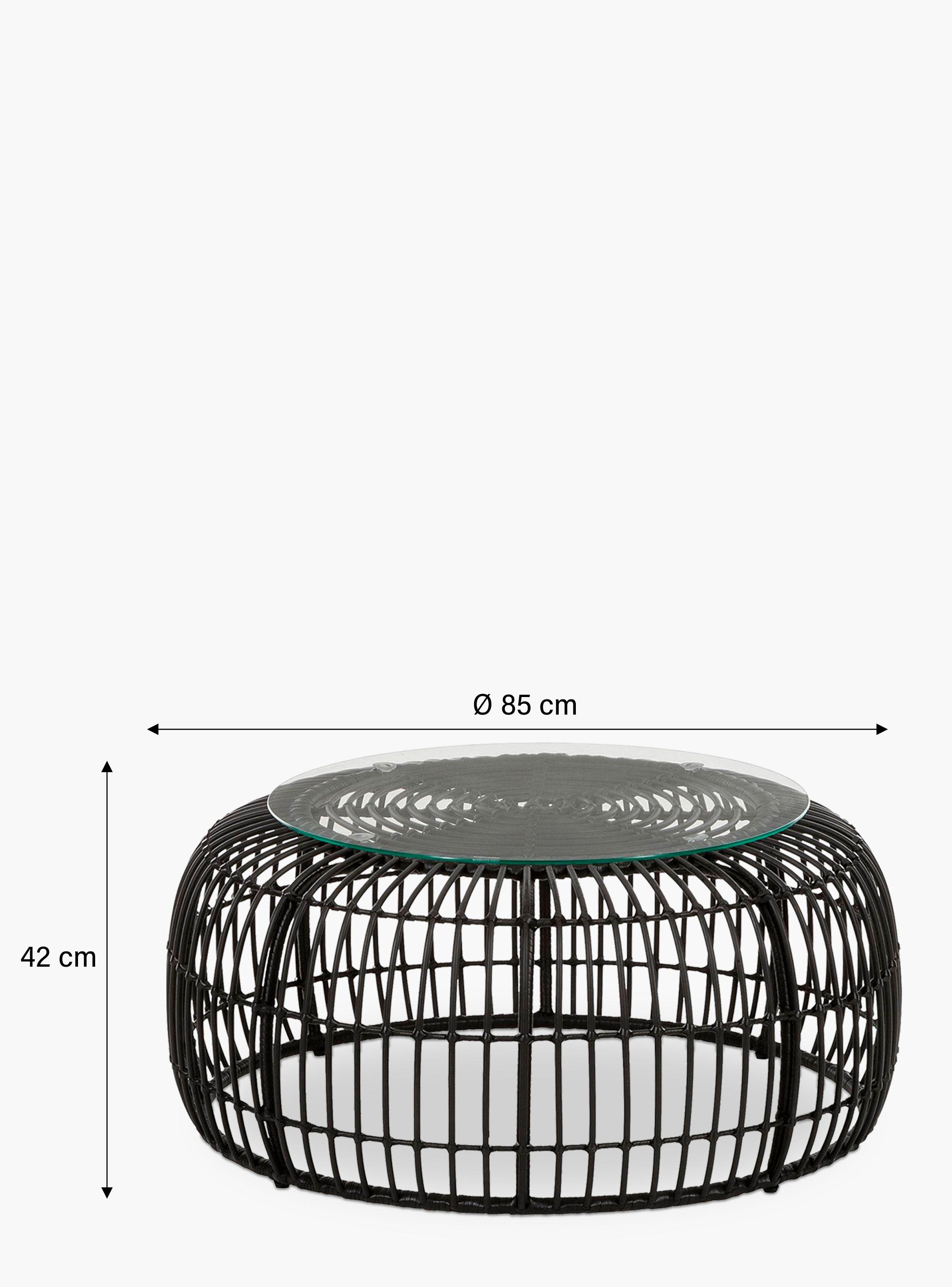Mesa de Centro ratan sintetico Creta Negro-7