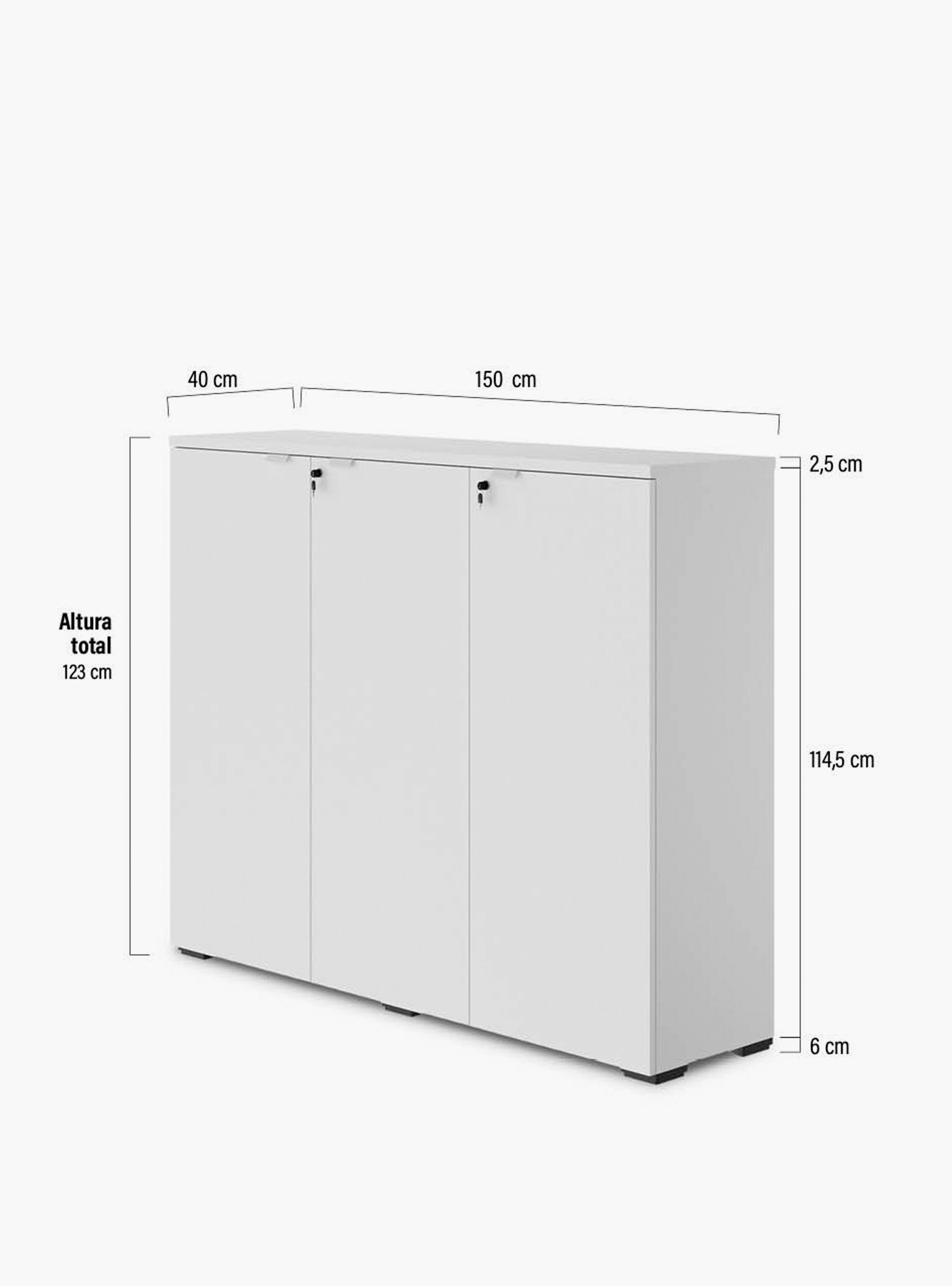 Gabinete Oficina Medio Space 3 puertas 150 Blanco-5
