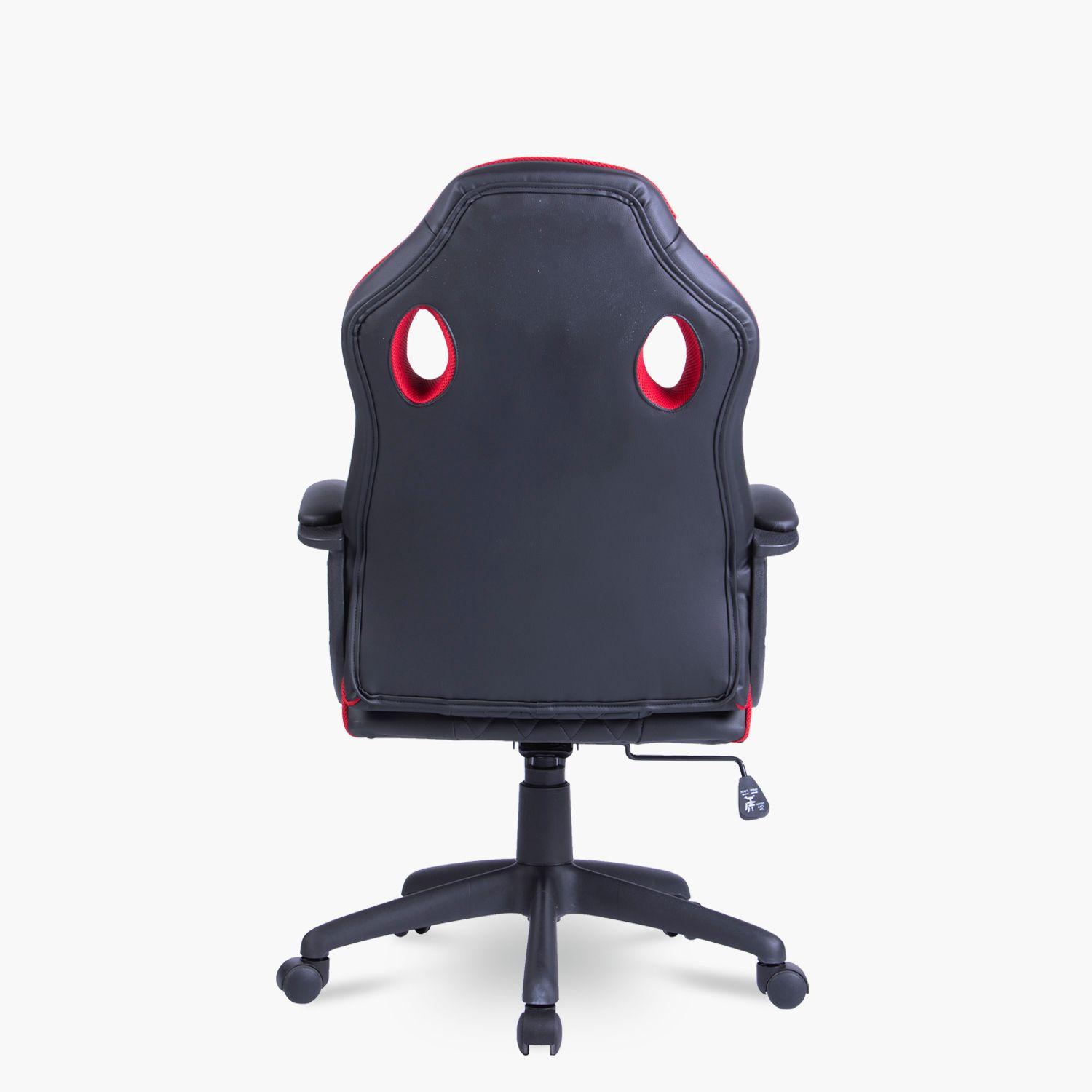 Silla Oficina Manager Cuerina Negro-Rojo-2