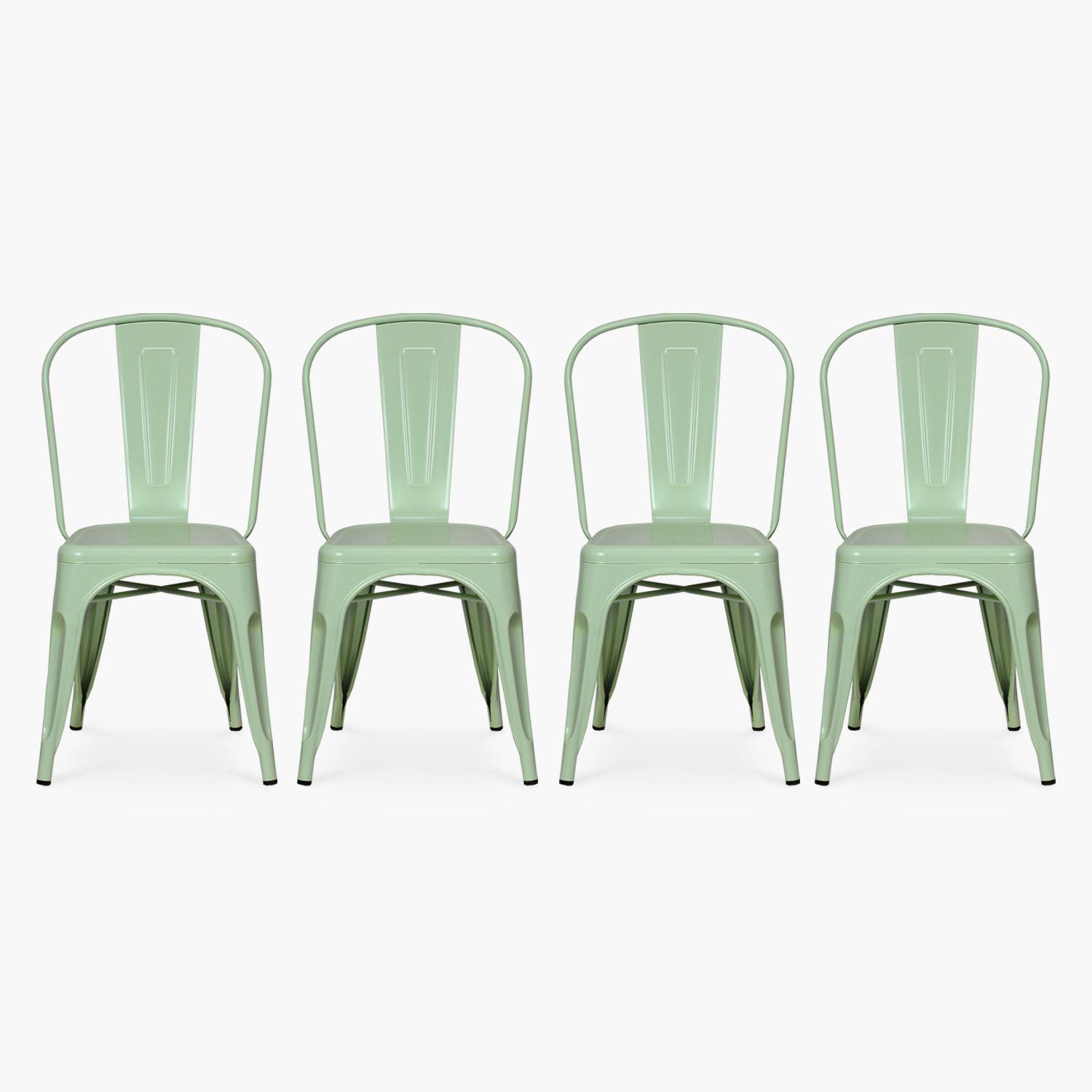 Pack 4 Sillas Tolix Asiento Metal Menta-0