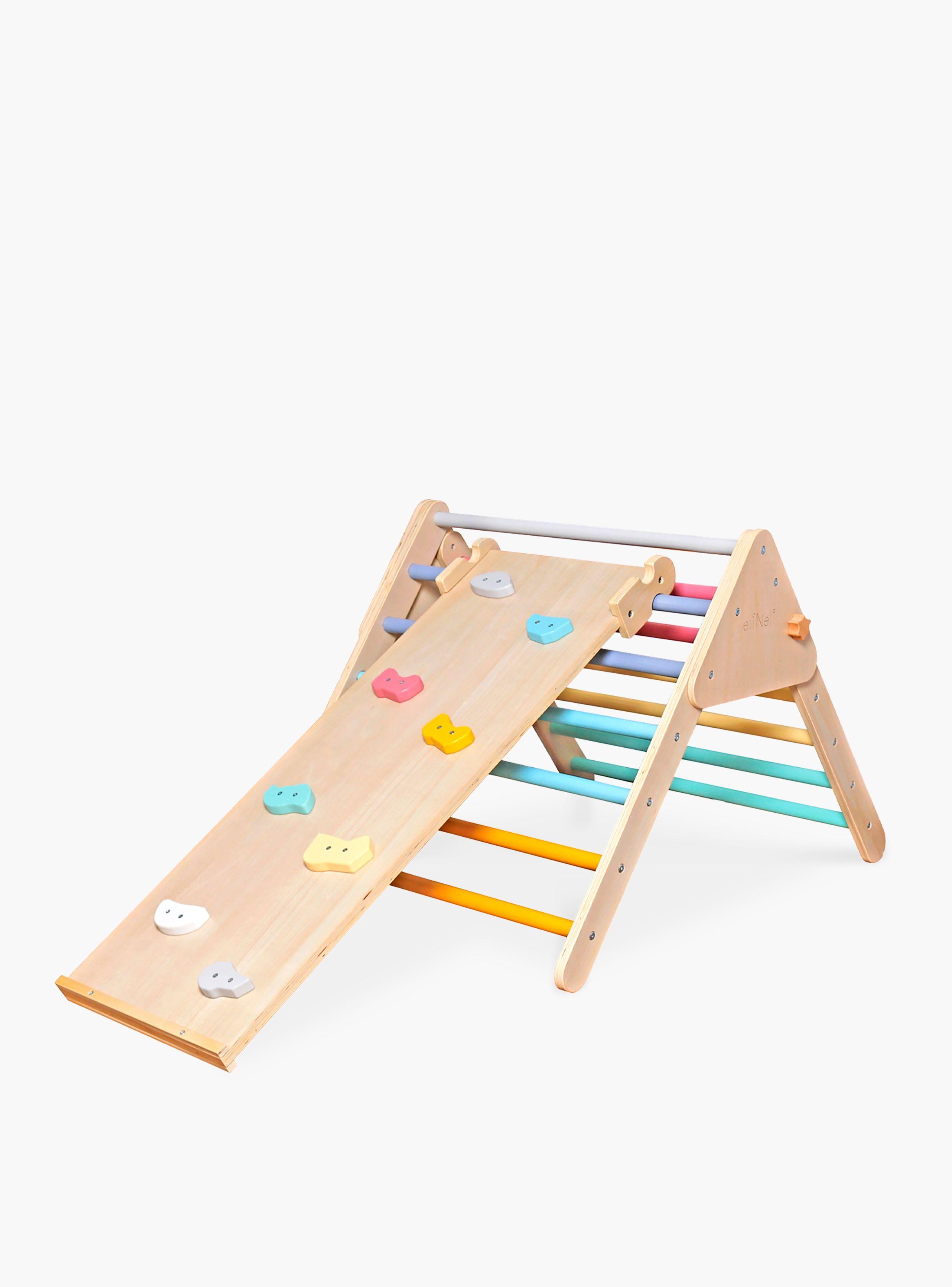 Set Triángulo Pikler con rampa de Madera Infantil Rainbow Multicolor-2