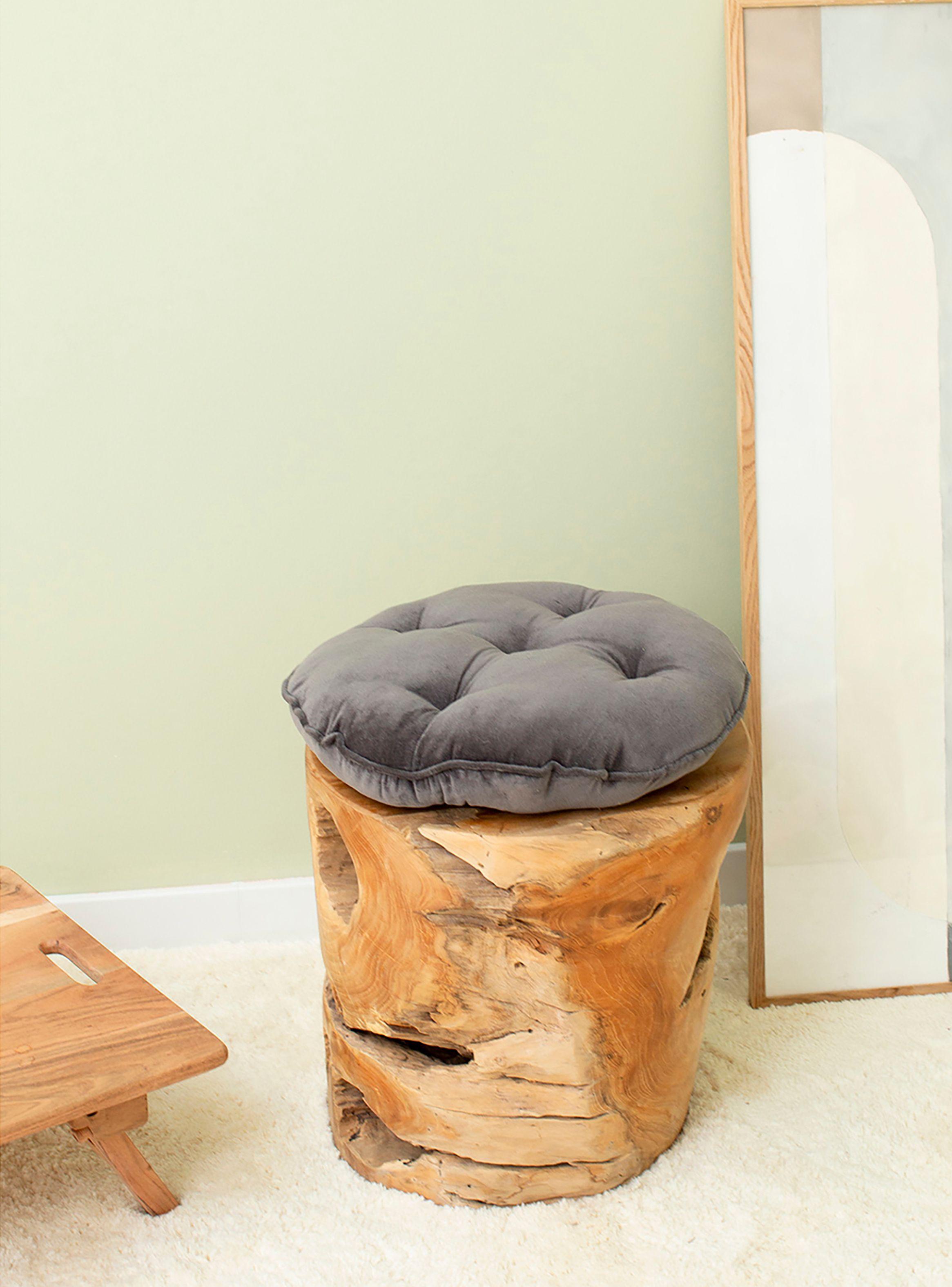 Cojín de Silla Redondo Velur Negro-1