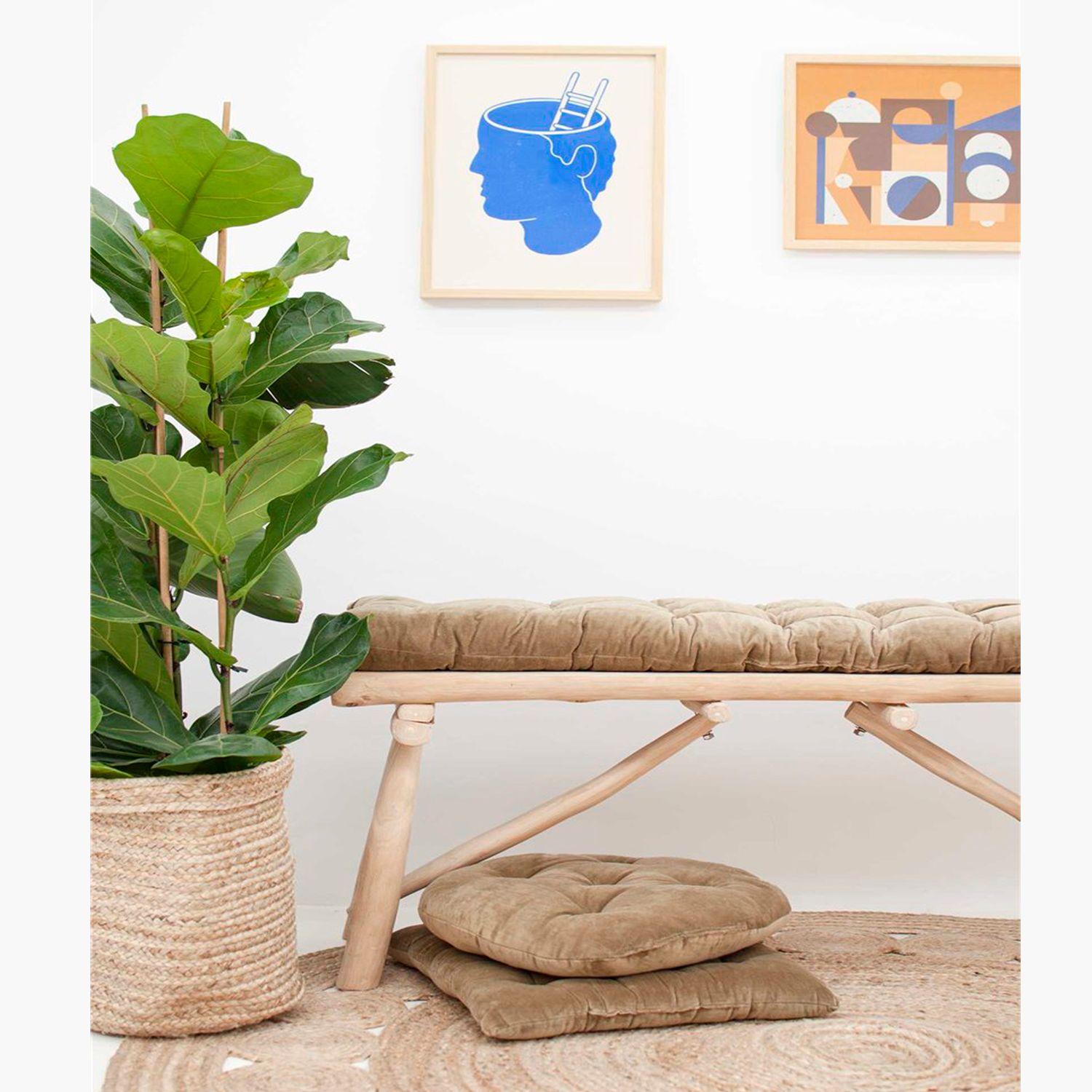 Cojin Banqueta Velur 120x40x4 Verde Musgo-2