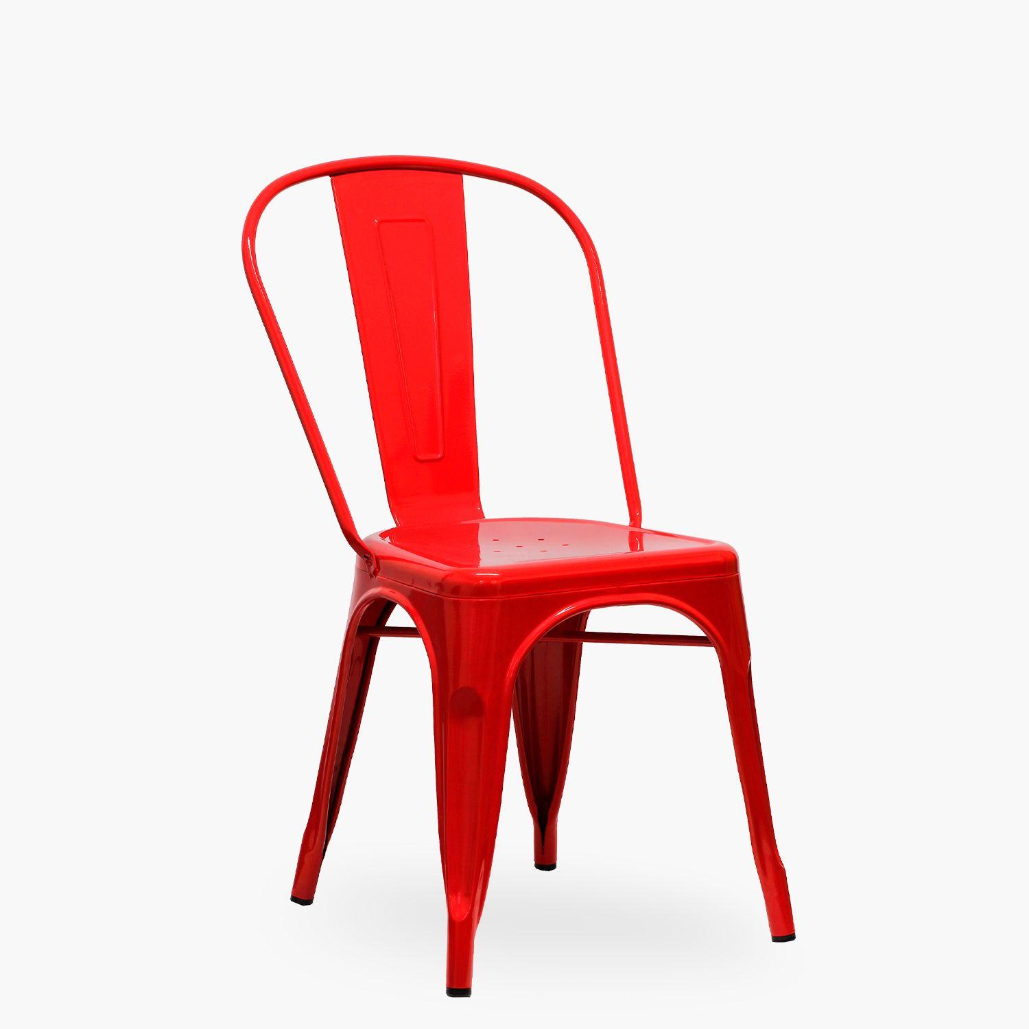 Pack 4 Sillas Tolix Asiento Metal Rojo-2