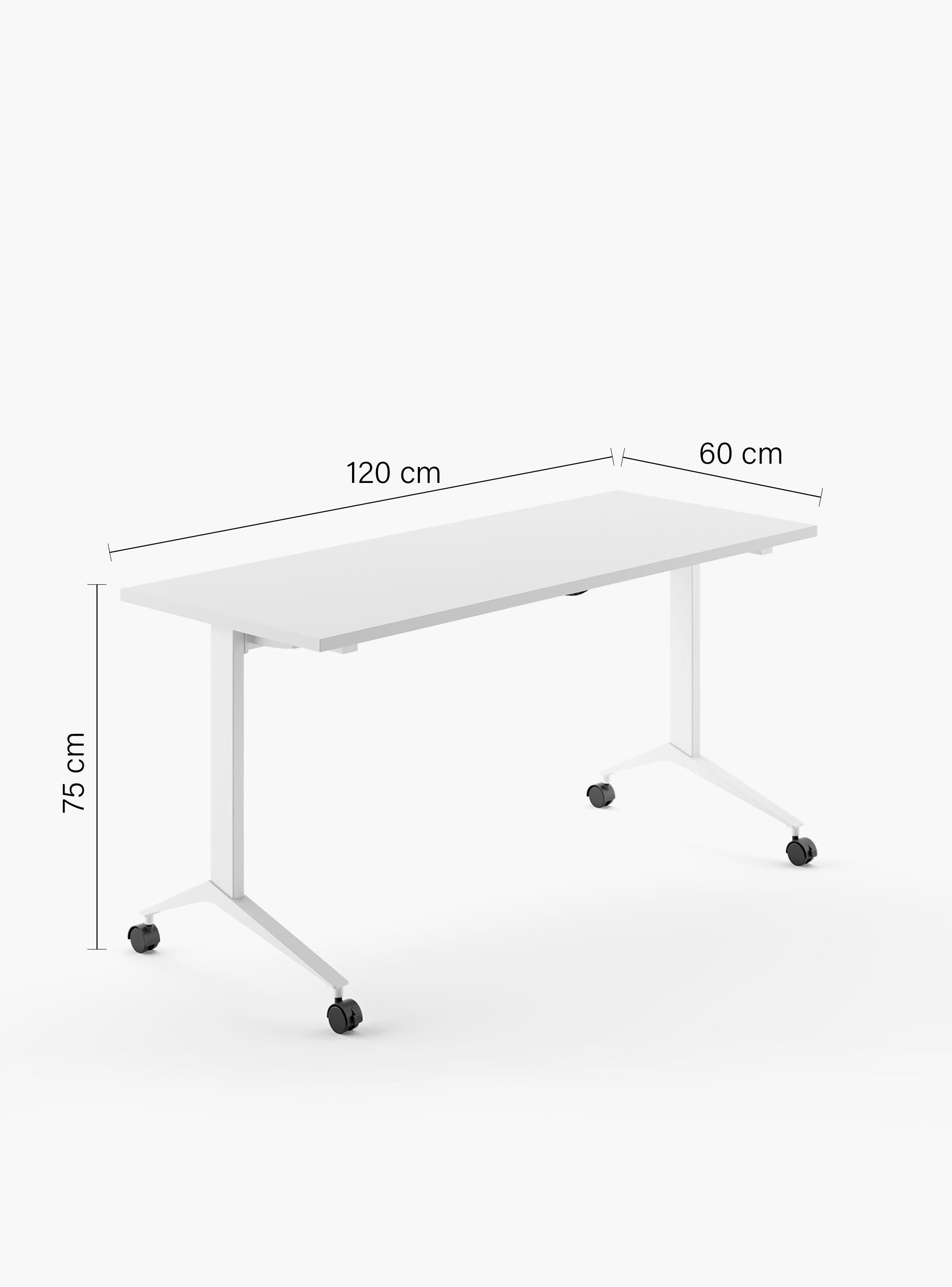 Escritorio Space Plegable 120x60 Blanco/Blanco-6