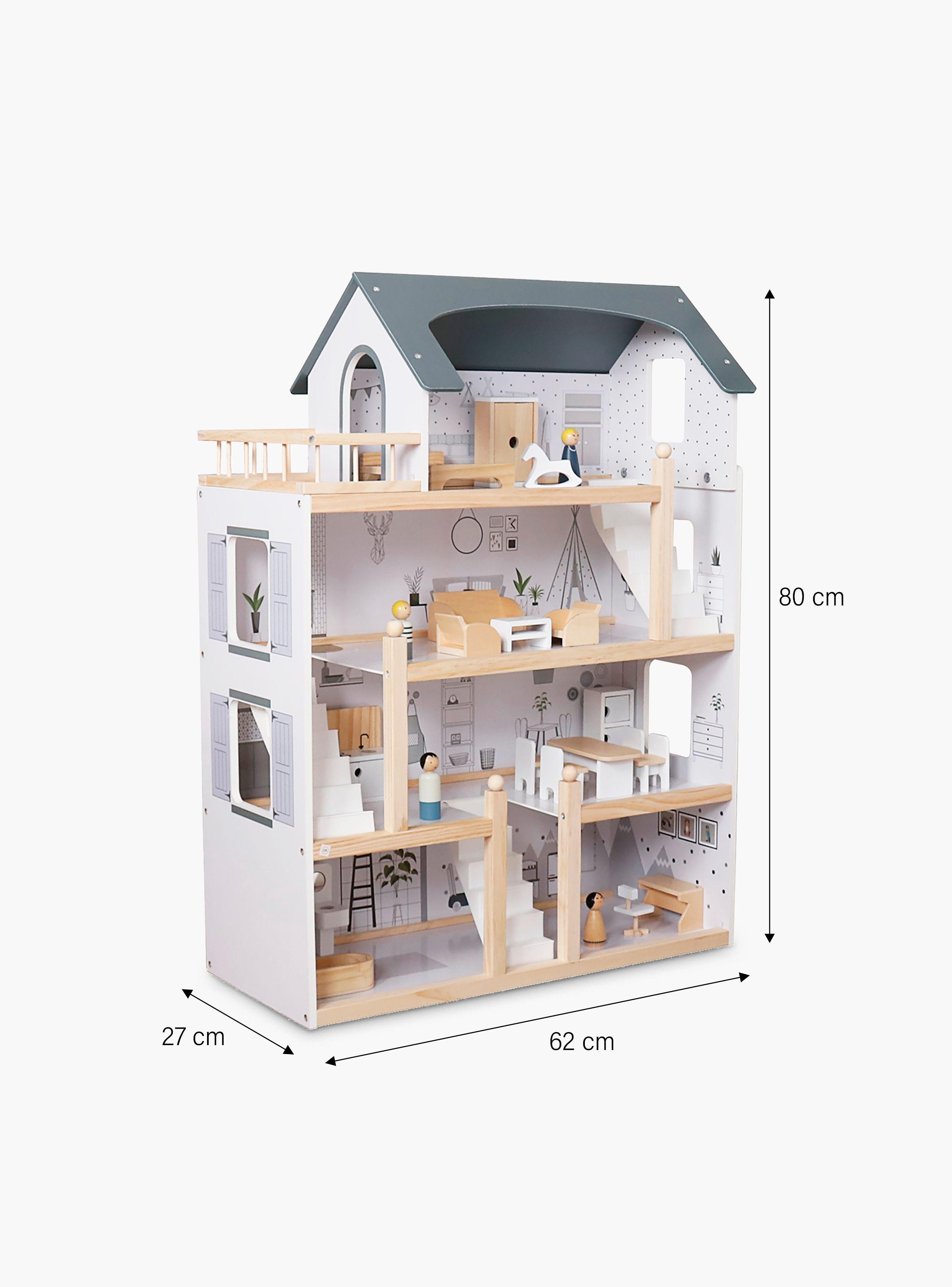 Casita de Muñecas Infantil de Madera Agustina Multicolor-4