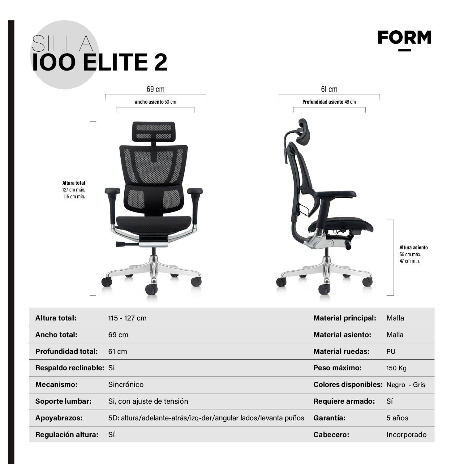 Silla IOO Elite 2 Negro-6