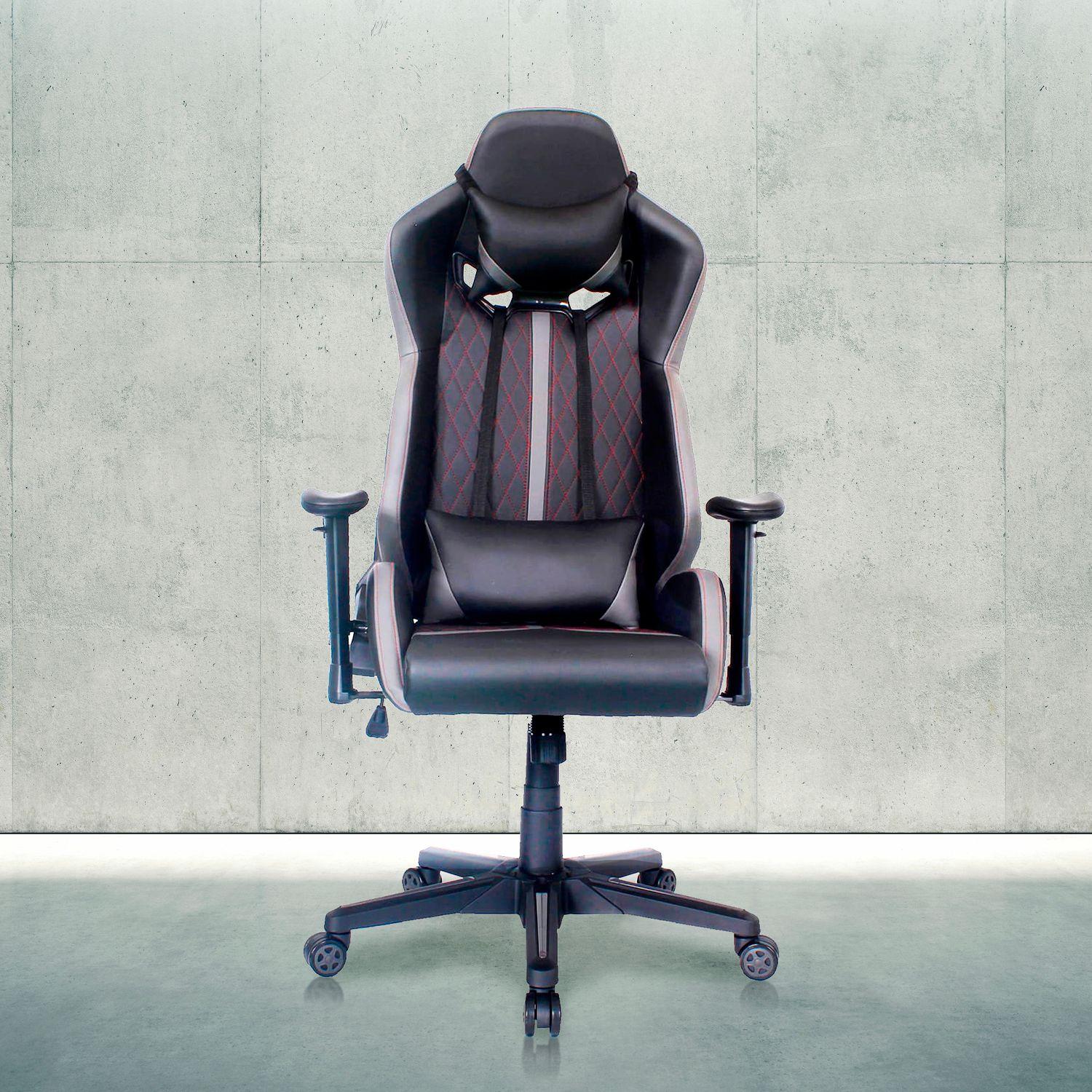 Sillón Oficina Ergonómico Cuero Sintético Armo Negro-1