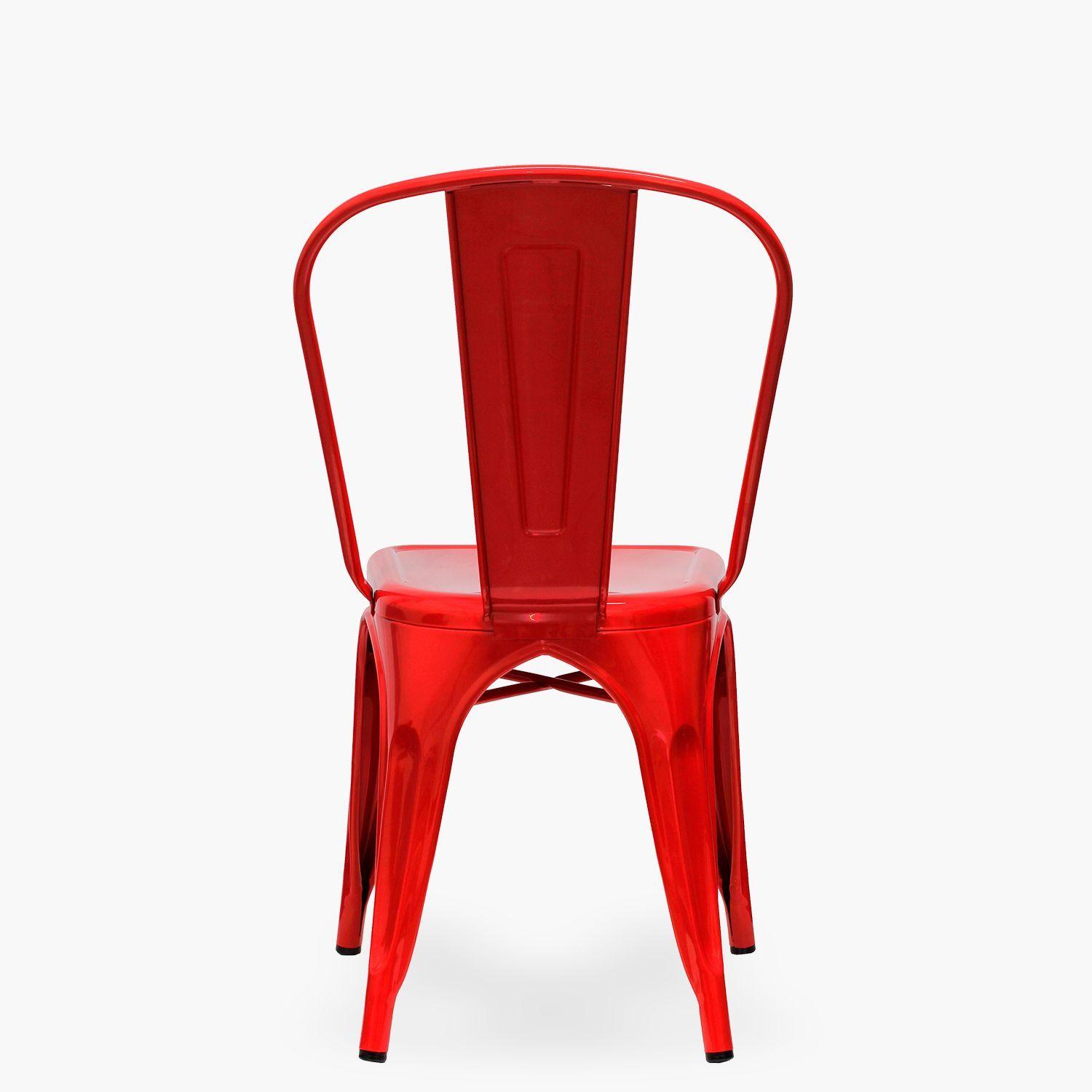 Pack 4 sillas Tolix Asiento Metal Rojo-4