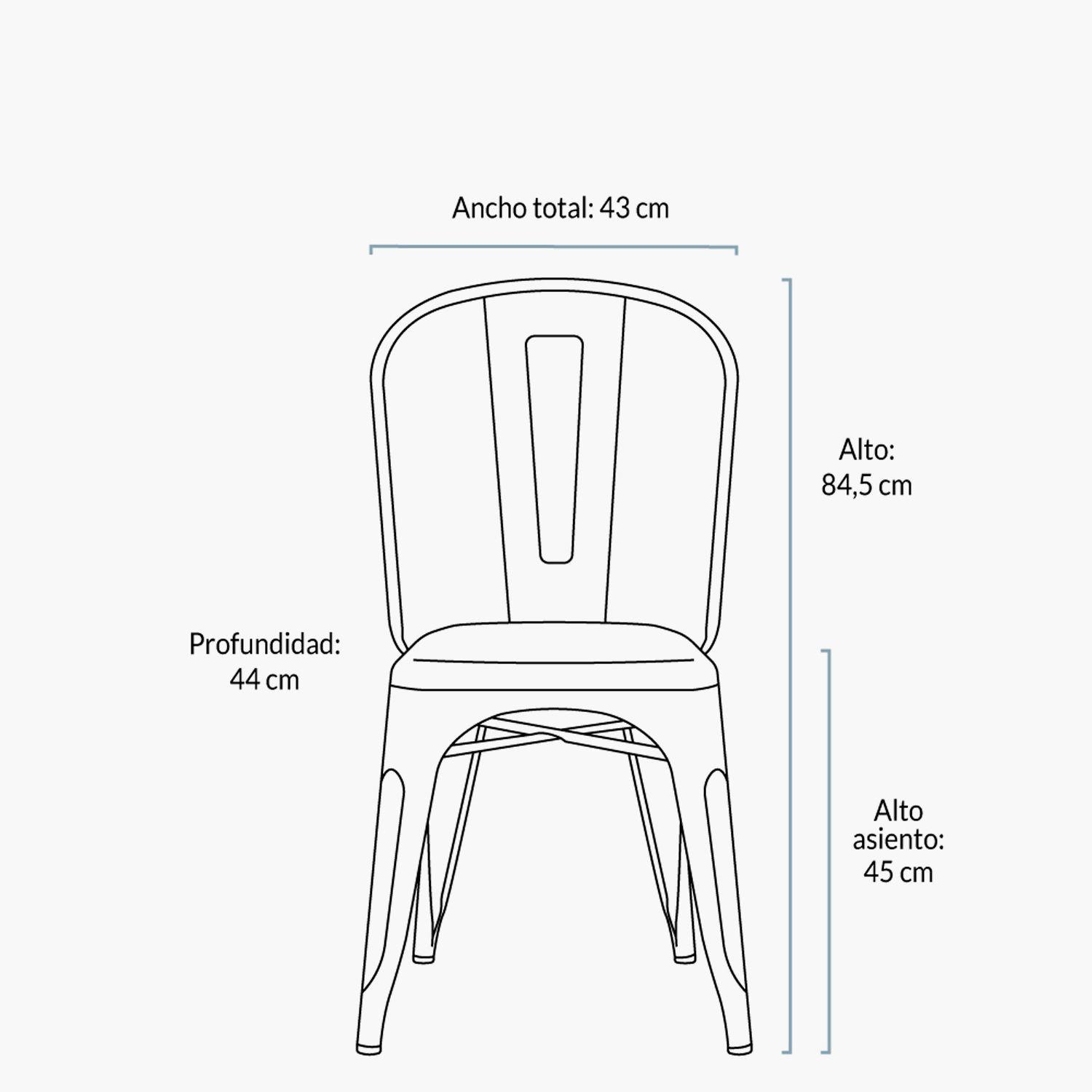 Pack 4 sillas Tolix Asiento Metal Rojo-5