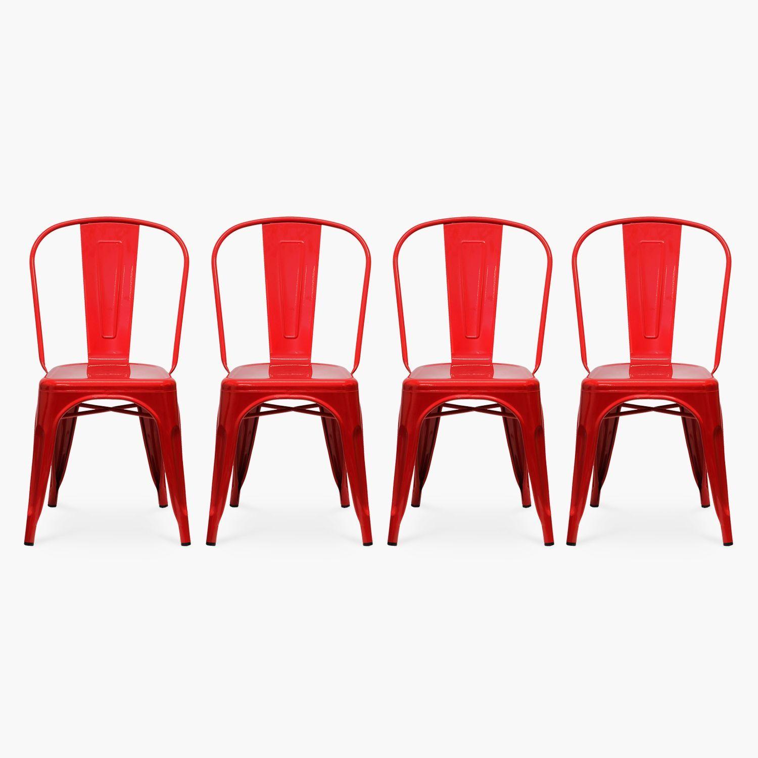 Pack 4 sillas Tolix Asiento Metal Rojo-0