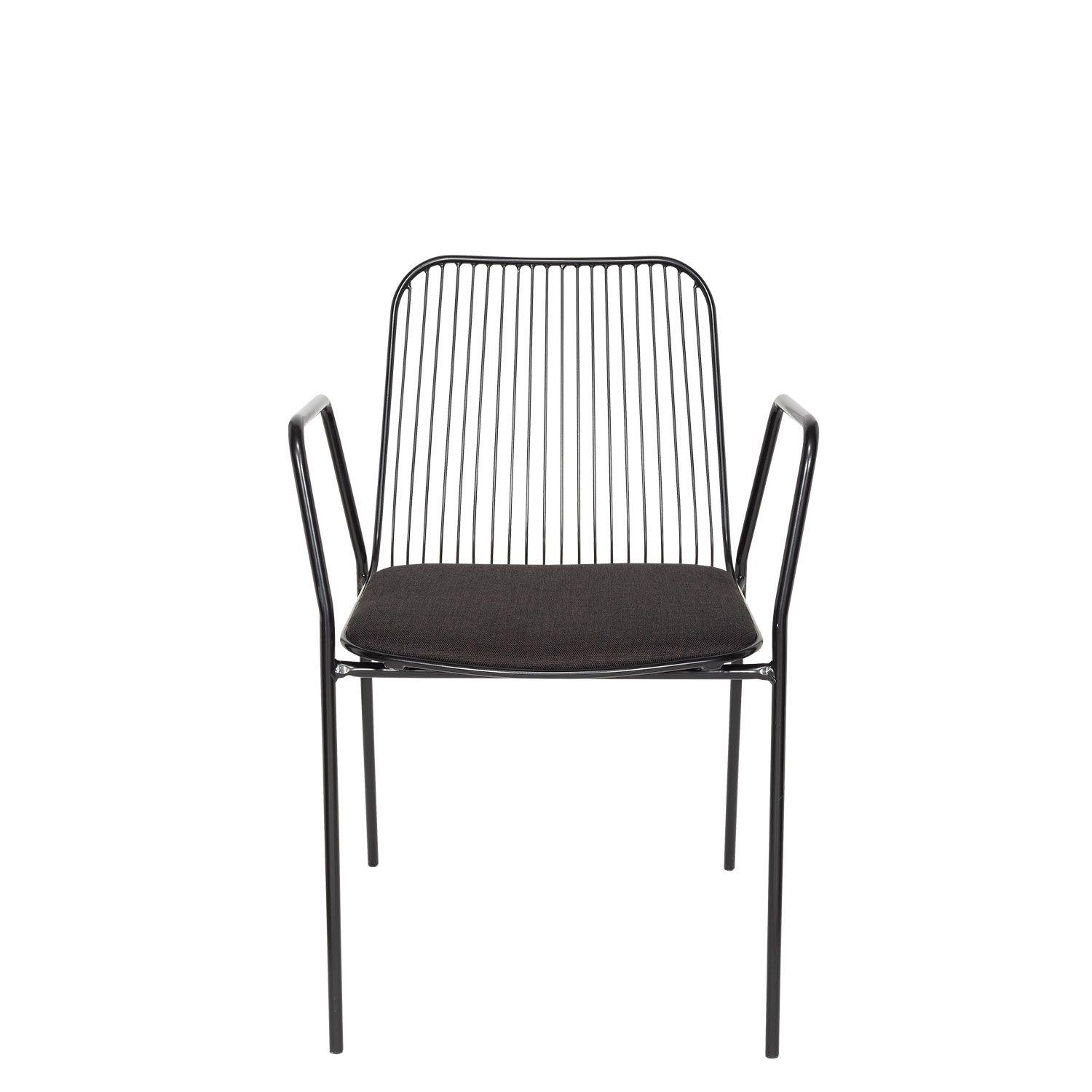 Silla Metalica Isa con Brazos Negro-0