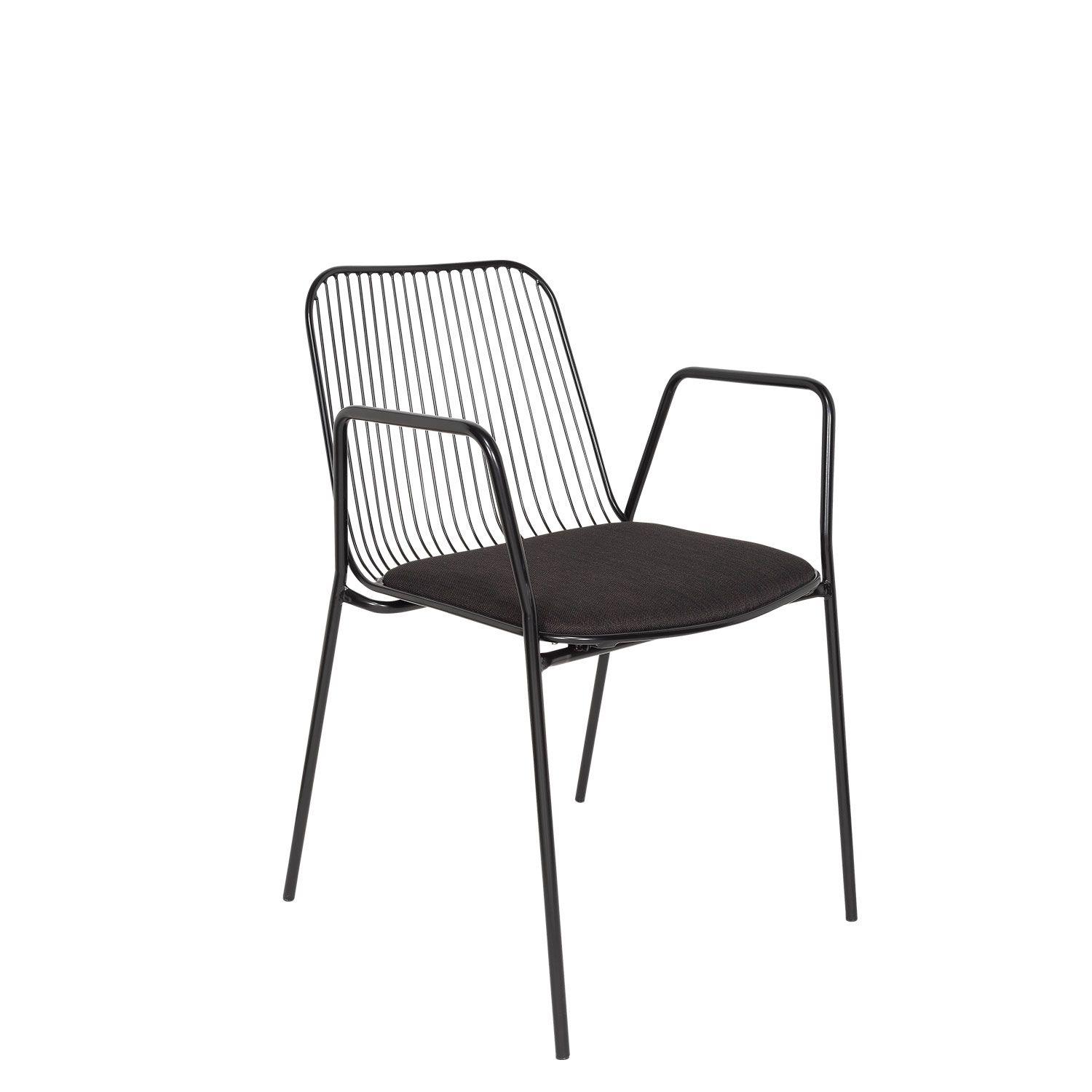 Silla Metalica Isa con Brazos Negro-1