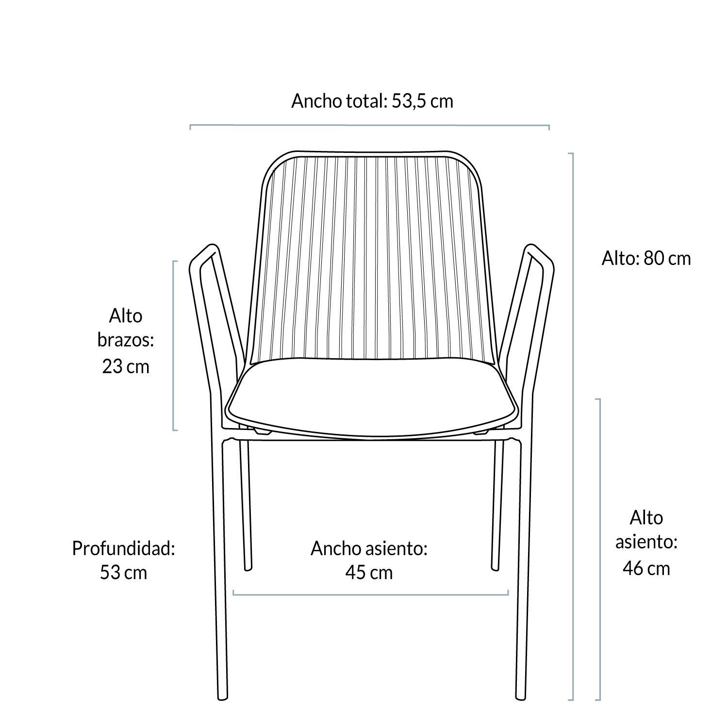 Silla Metalica Isa con Brazos Negro-3